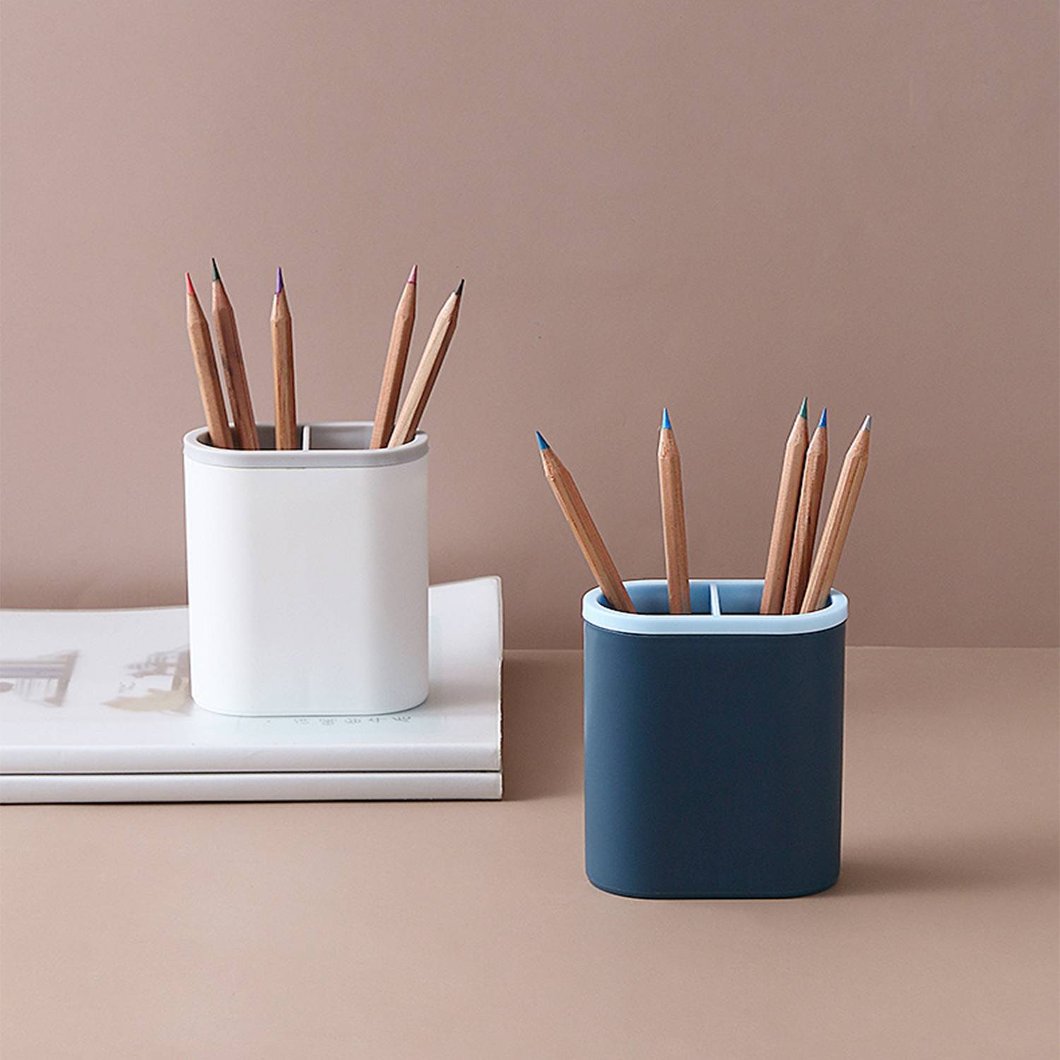 Office Plastic Solid Color Pen Holder 2