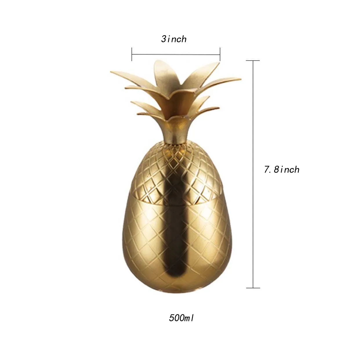 Multi-dimension Stainless Steel Pineapple Cocktail Straw Cup 2