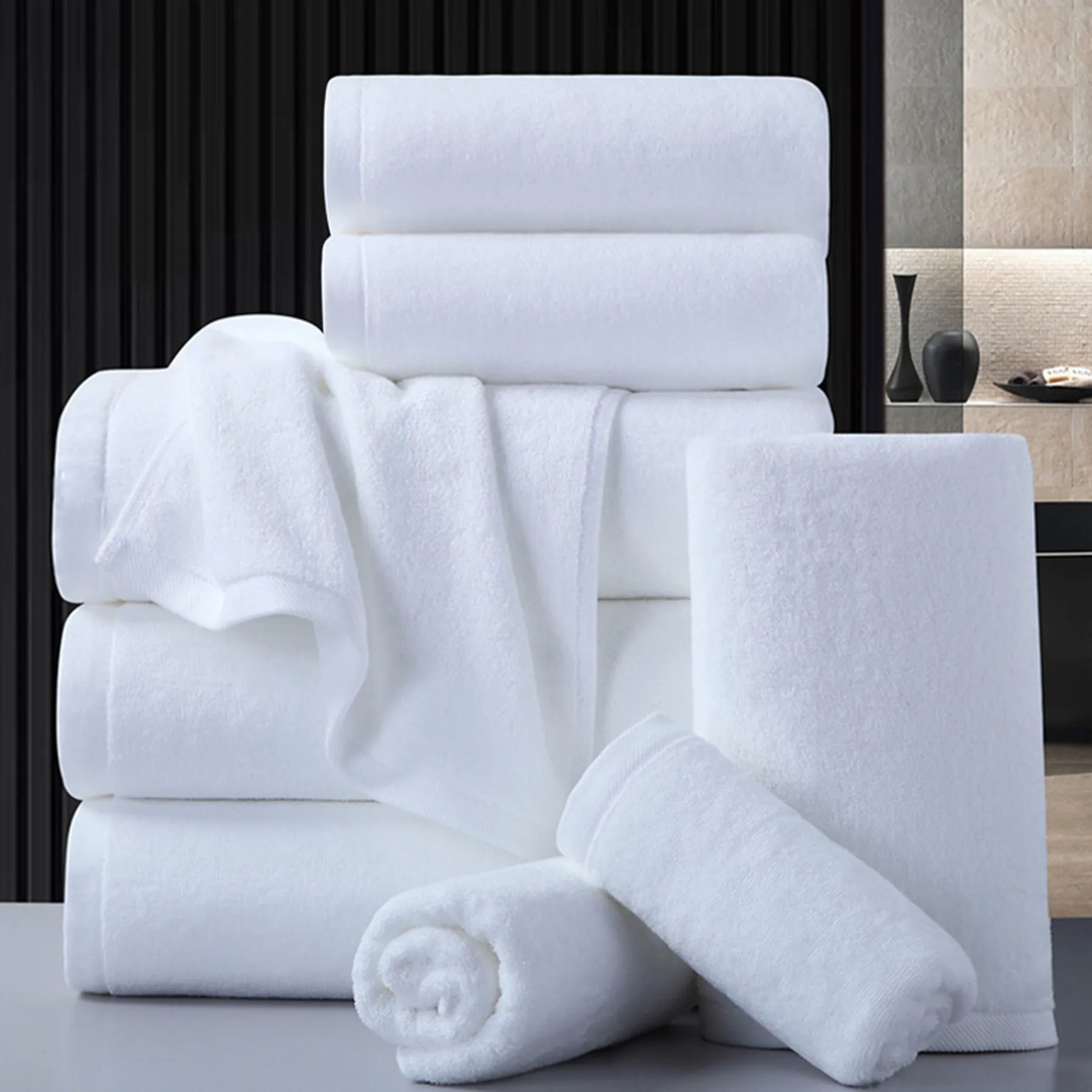 Embroidered Cotton Washcloth Towel MOQ 50PCS 10
