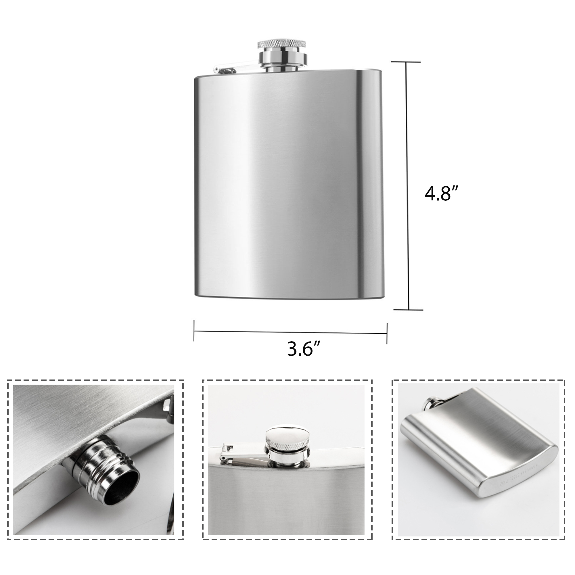8oz Stainless Steel Wine Flask Flagon, custom water bottle with logo imprint 2