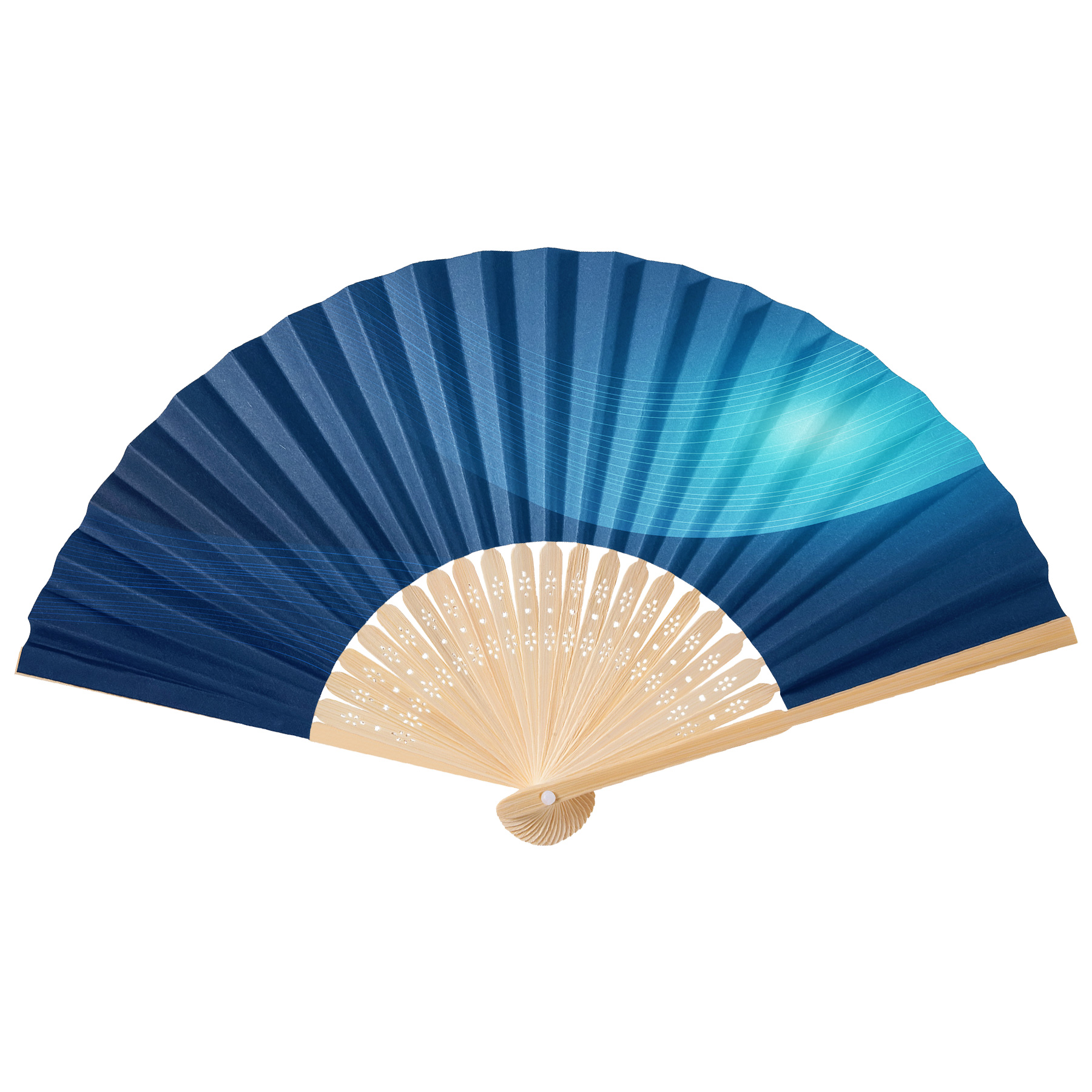 Full Color Foldable Bamboo Paper Hand Fan 5