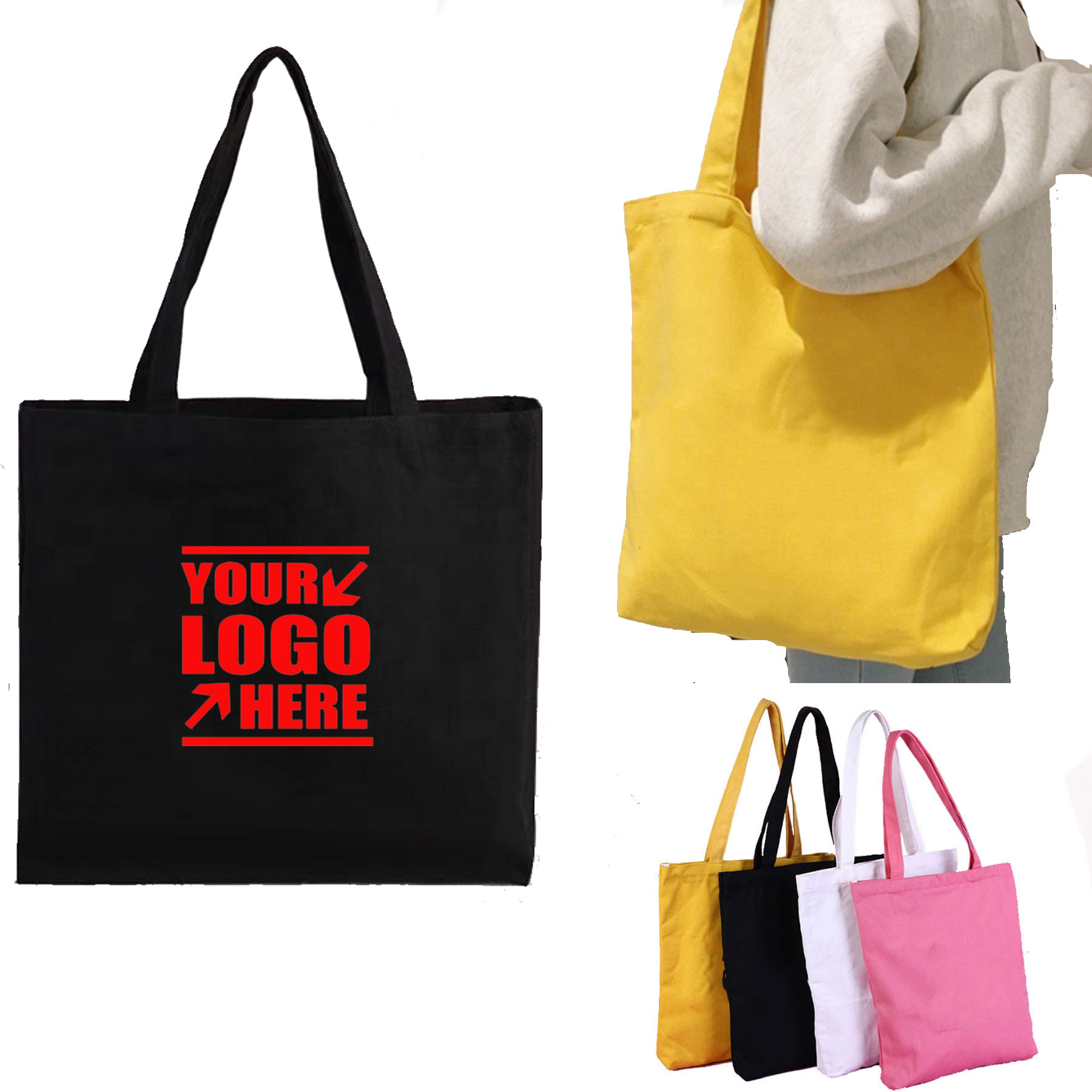 Canvas Bottomless And Sideless Durable Tote Bag 2