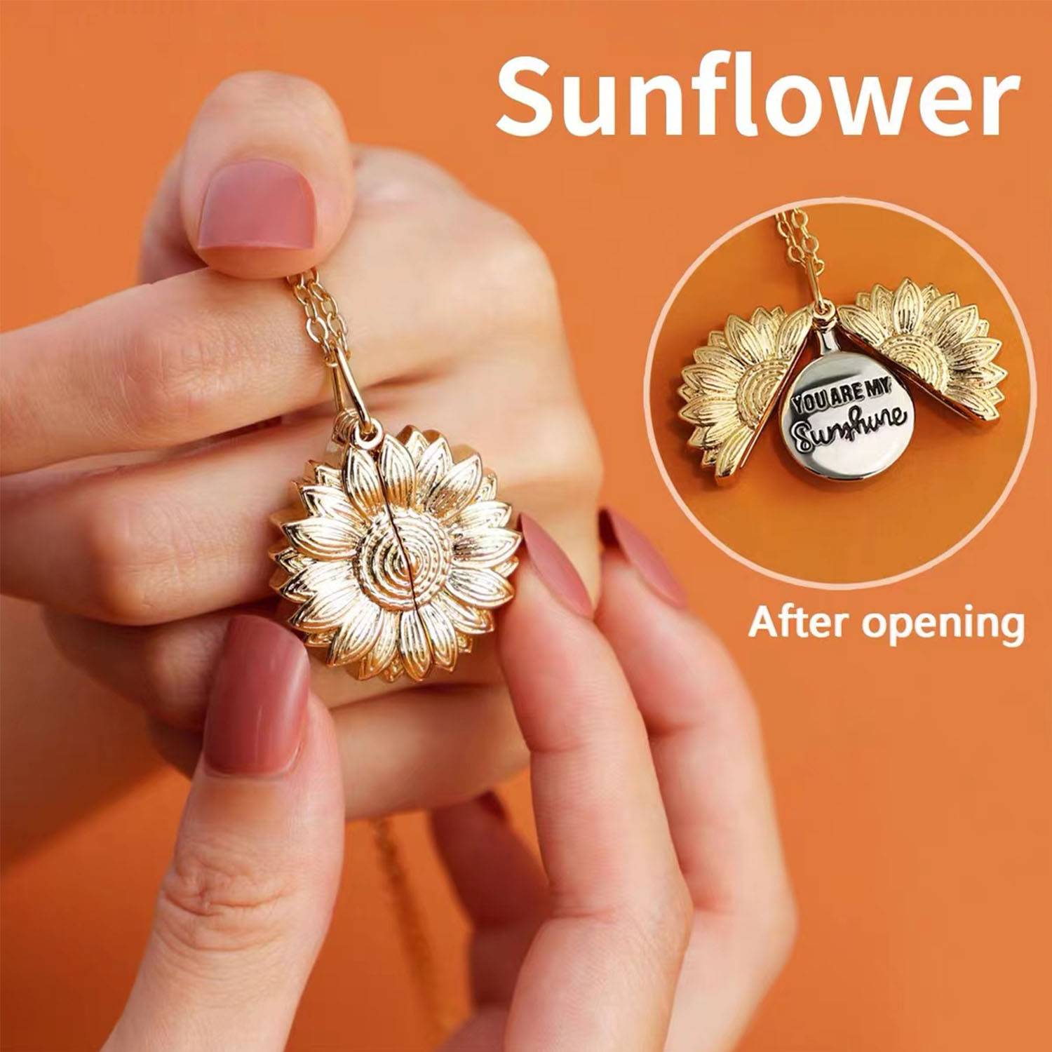 Openable sunflower necklace 5