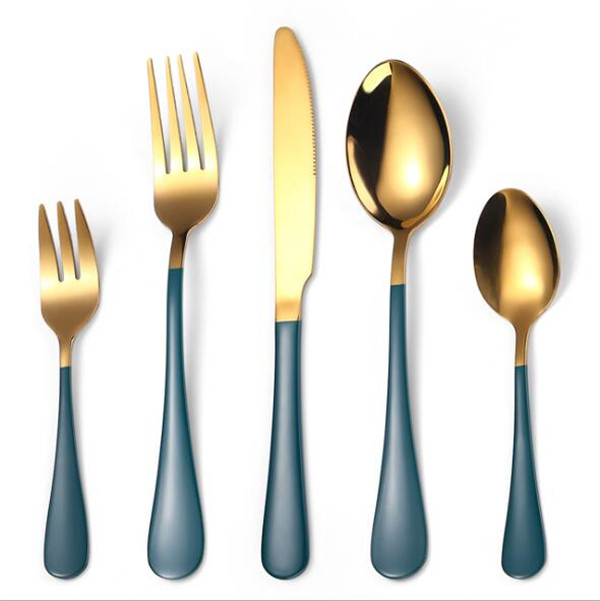 5 pieces Gold Flatware Cutlery Set 4