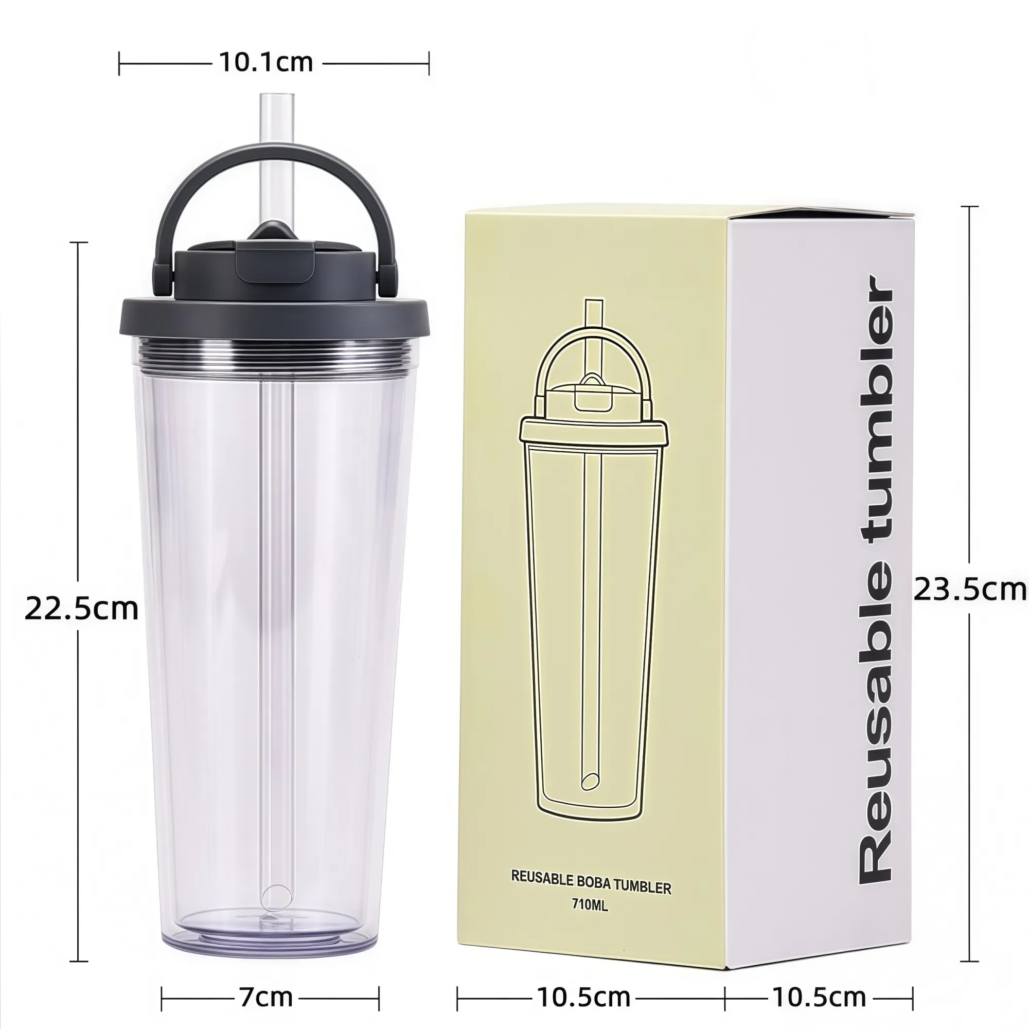 24oz Boba Tumbler with Lid and Straw 10