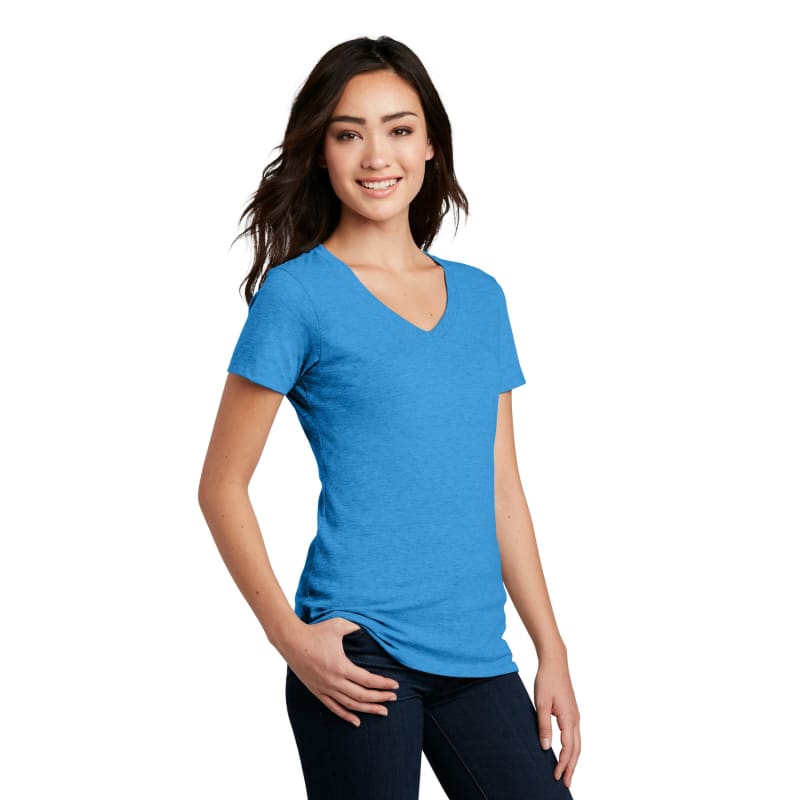 District Women's Perfect Blend CVC V-Neck Tee. 13