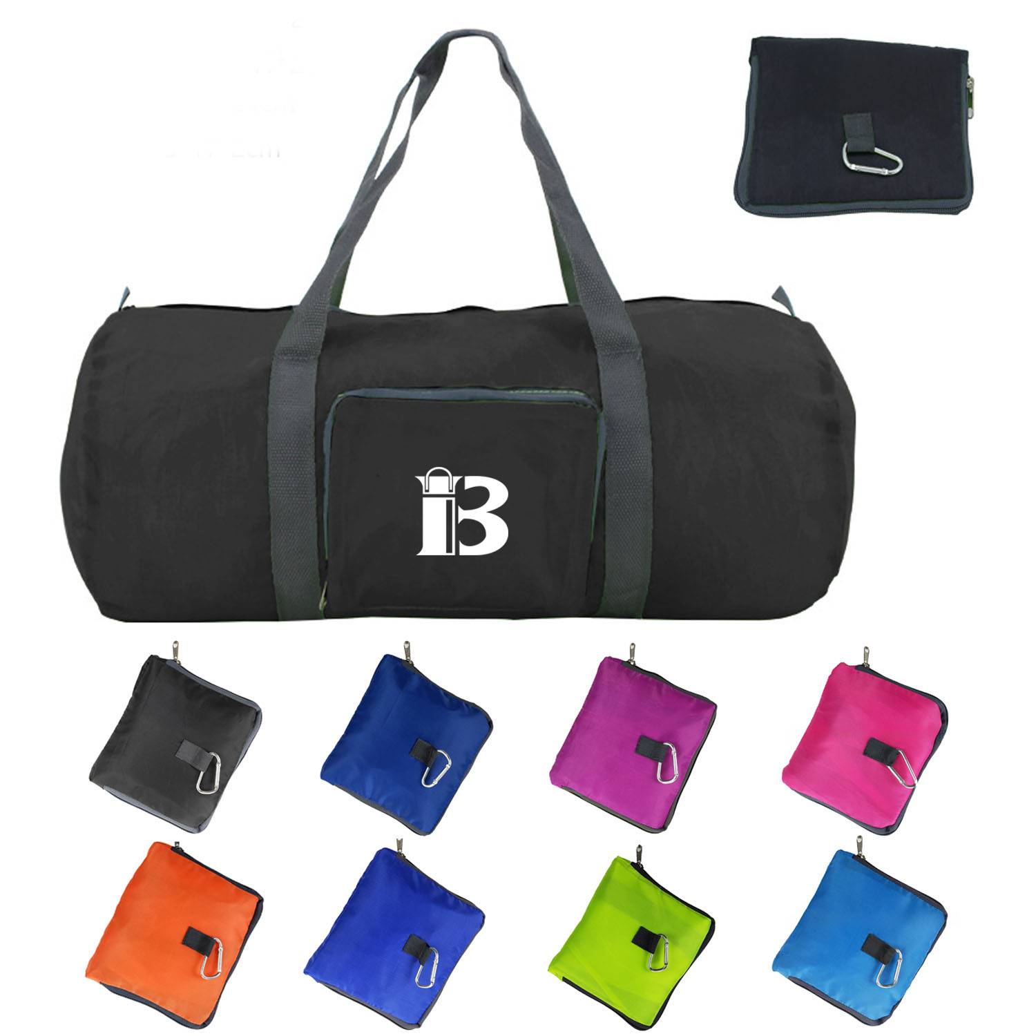 Foldable Polyester Duffle Bag w/ Carabiner 11