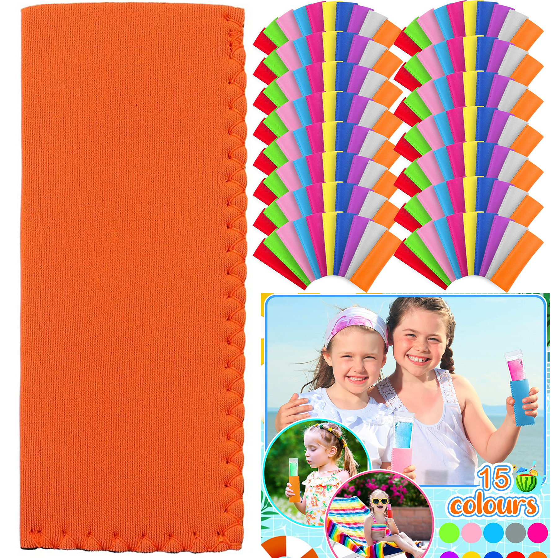 Reusable Neoprene Insulator Ice Cream Bar Holder Sleeves Bag