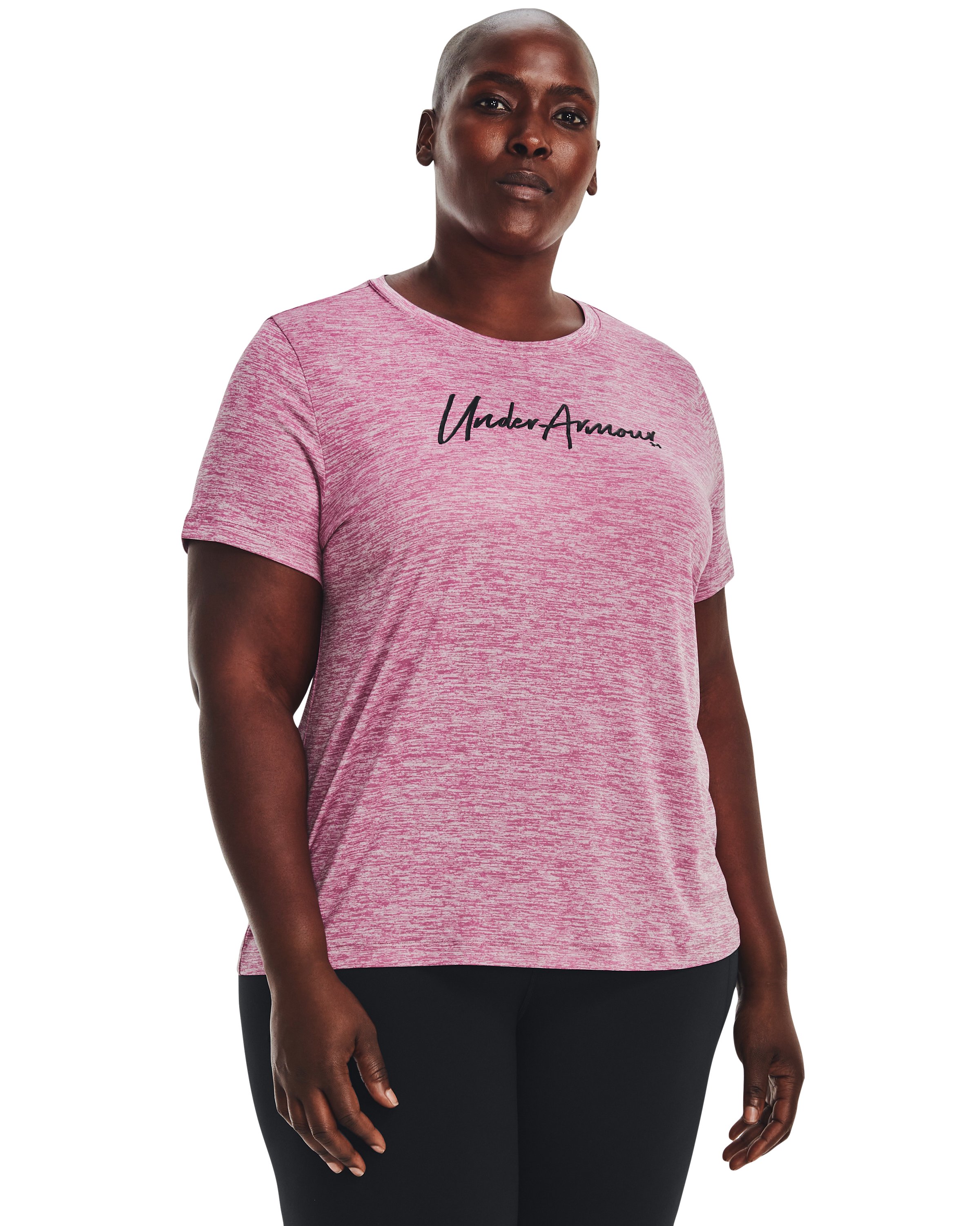 Women's UA Tech Twist Script Wordmark Short Sleeve 1