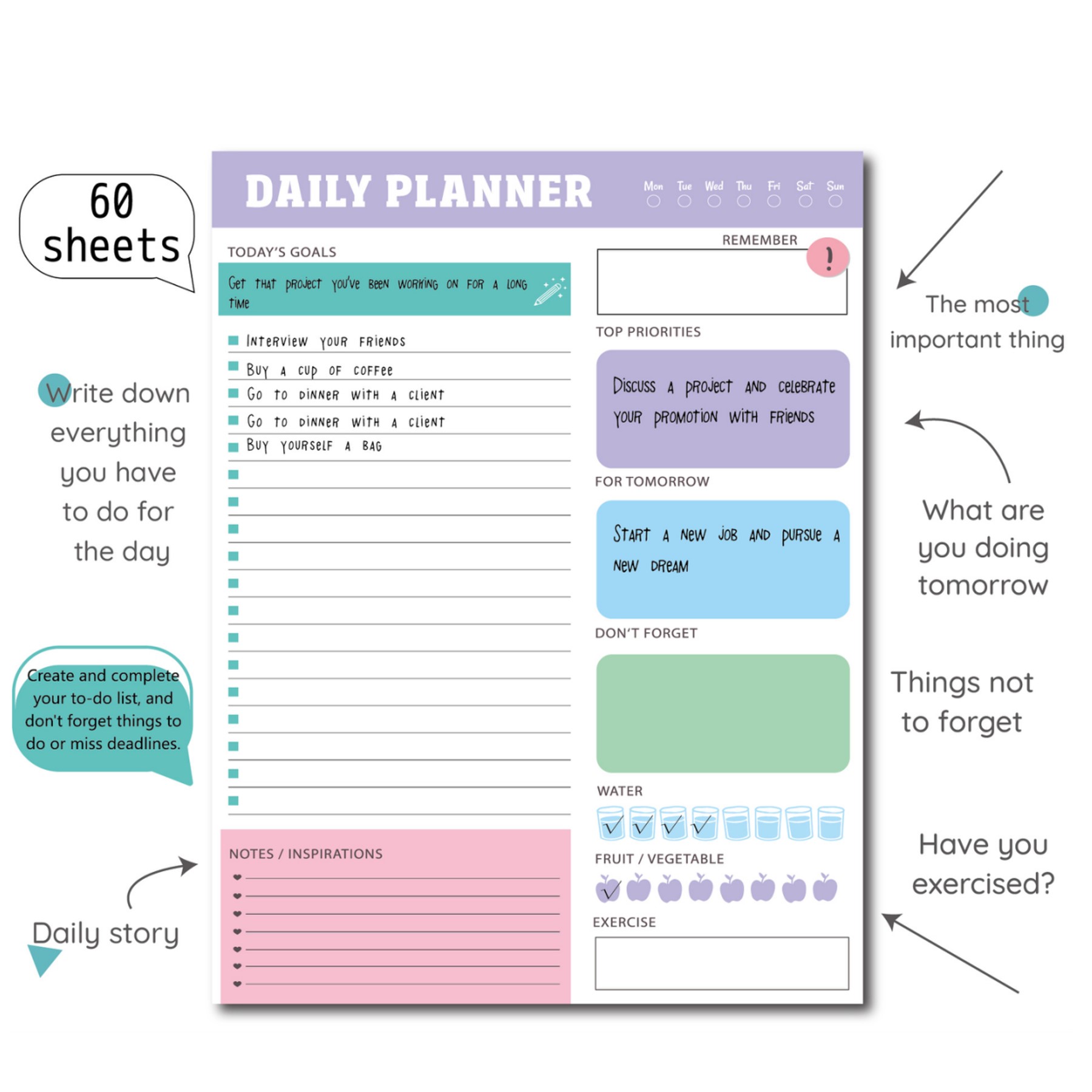 To Do List Notepad Daily Planner (direct import) 4