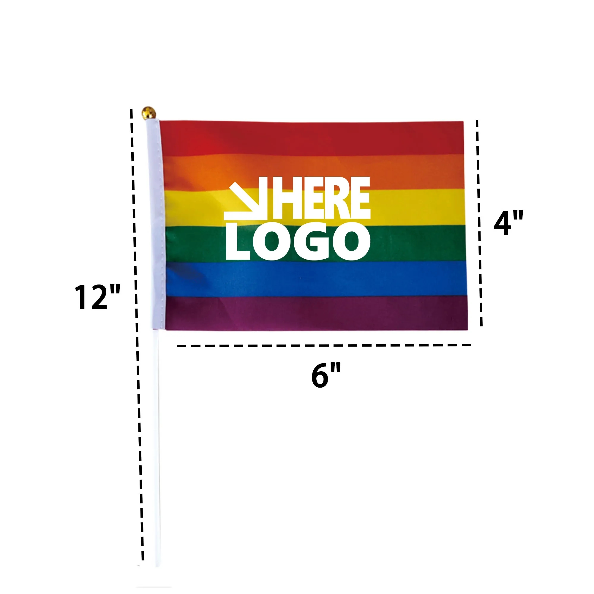 MOQ 20 Rainbow  Flag Hand Wave 3