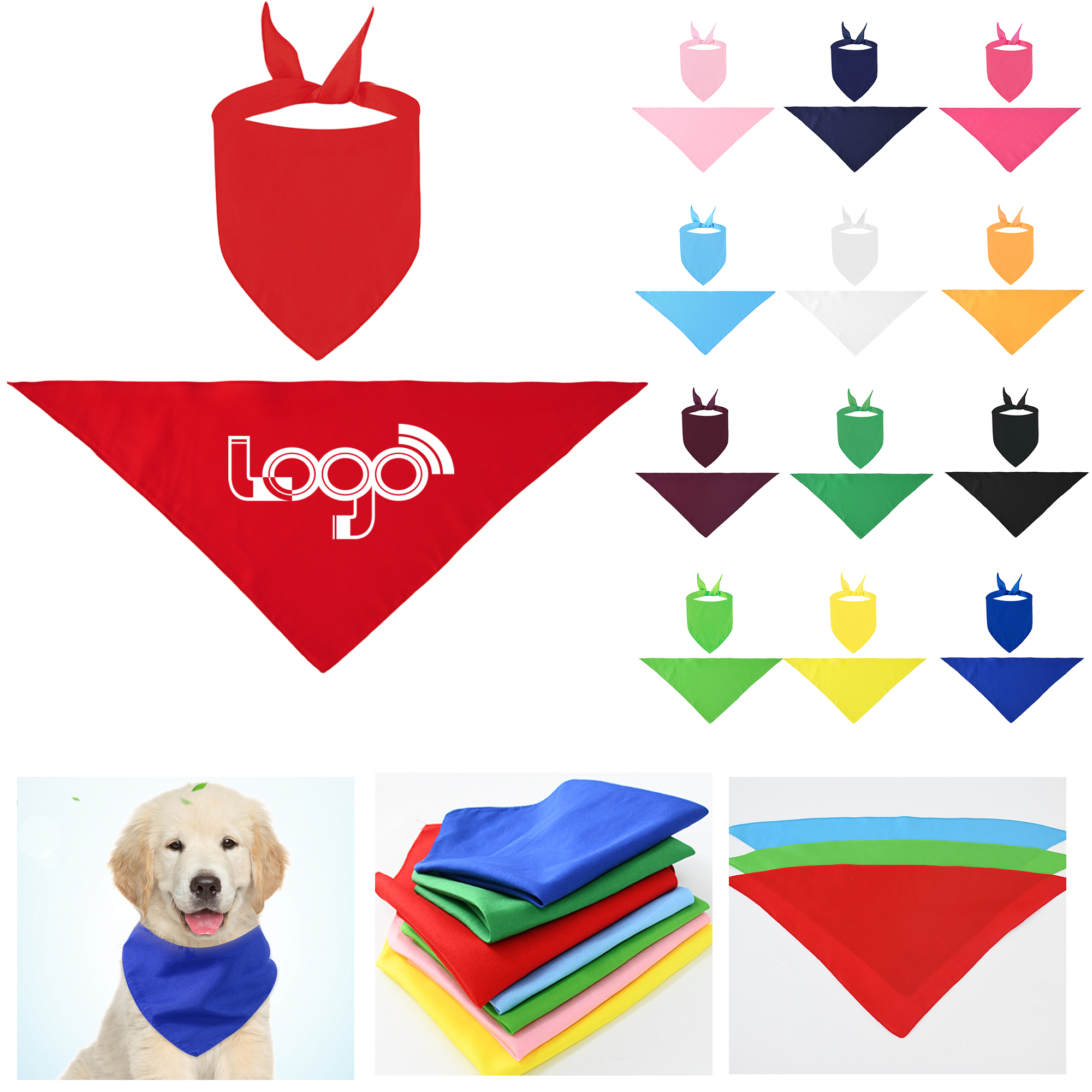 Durable Polyester Bandana for Pets with Custom Options 2