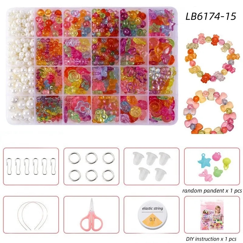 BULK Kids Jewelry Making Kit DIY Bracelet Set Beads Supplies 13