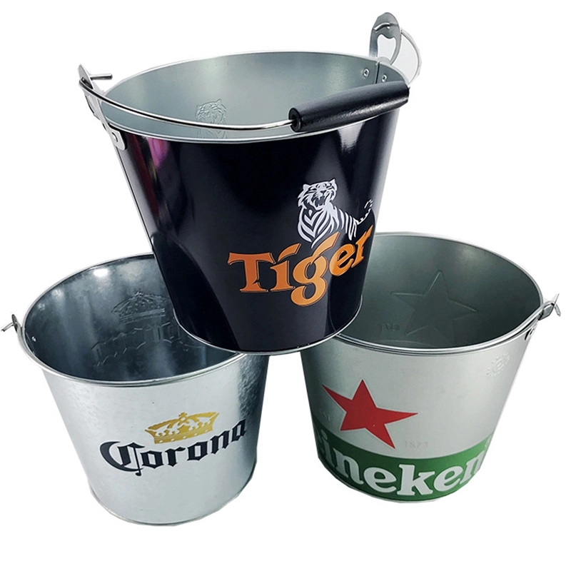 Wood Handle Ice Bucket With Two Opener 1