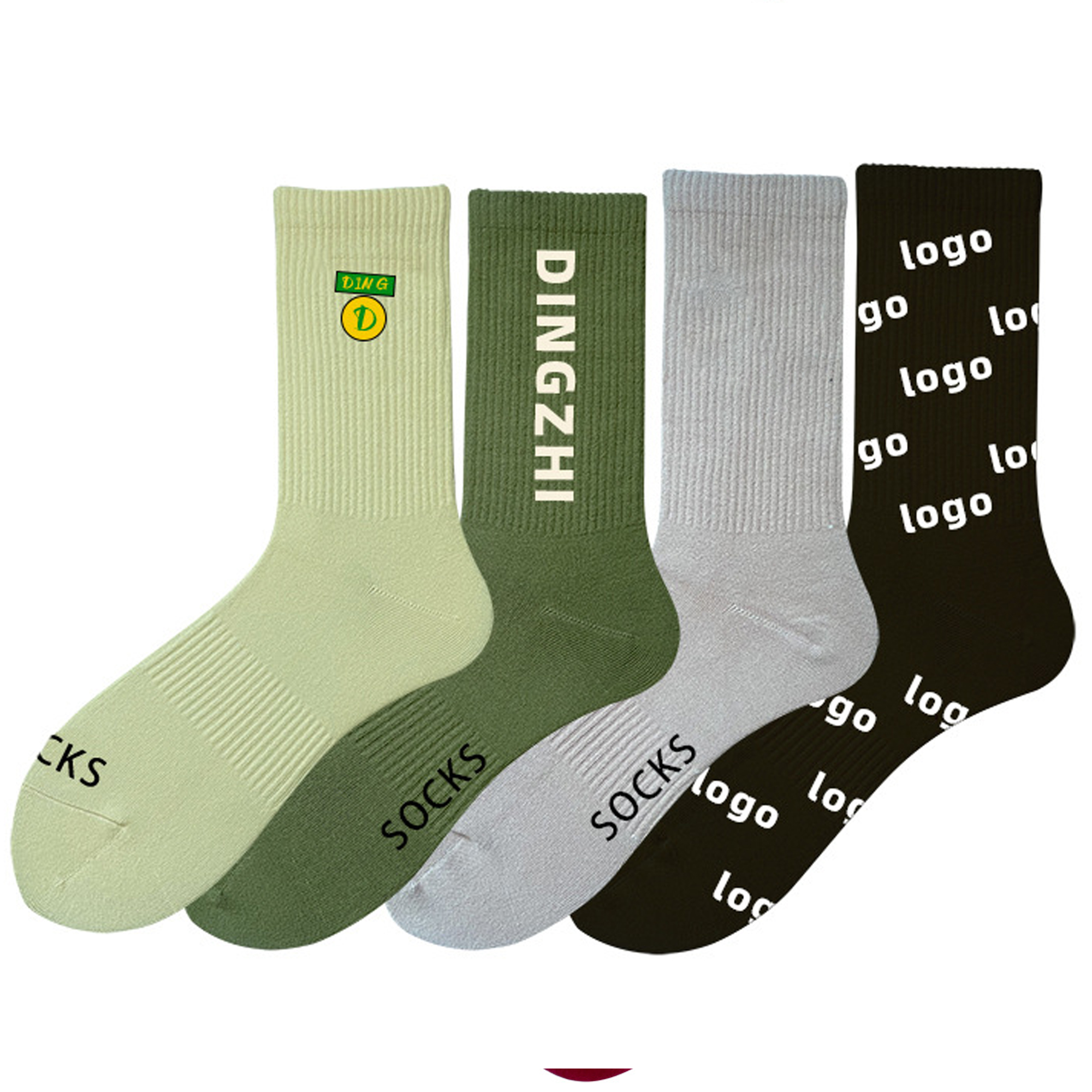Cotton Casual Sock Athletic Running Longer Crew Socks Sports Tab for Men and Women Jacquard Weave 3