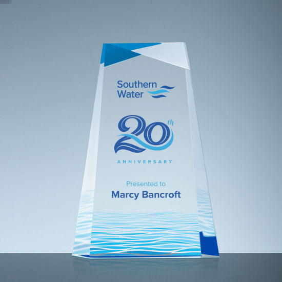 Topez Clear Beveled Tower with Blue Accent 2