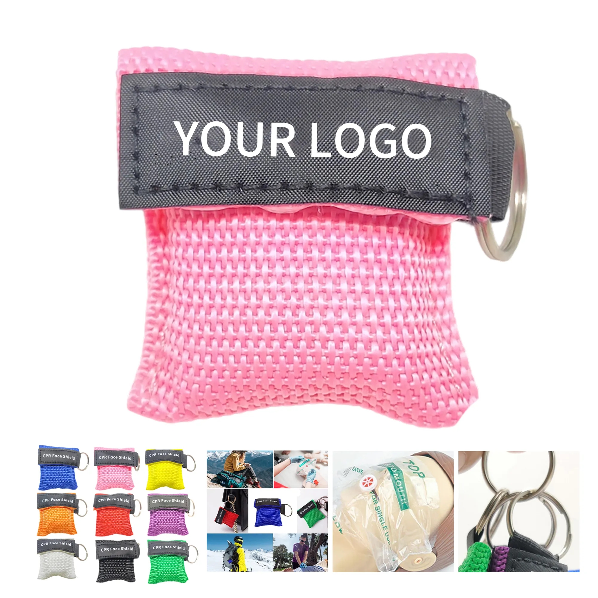 Emergency CPR Face Mask with Nylon Keychain Pouch 2