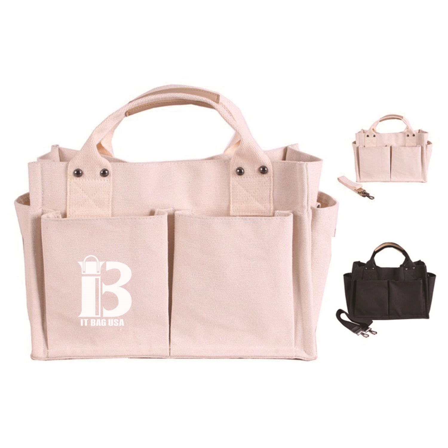 Multi Function Canvas Shoulder Tote Bag, custom tote bag with logo imprint 2
