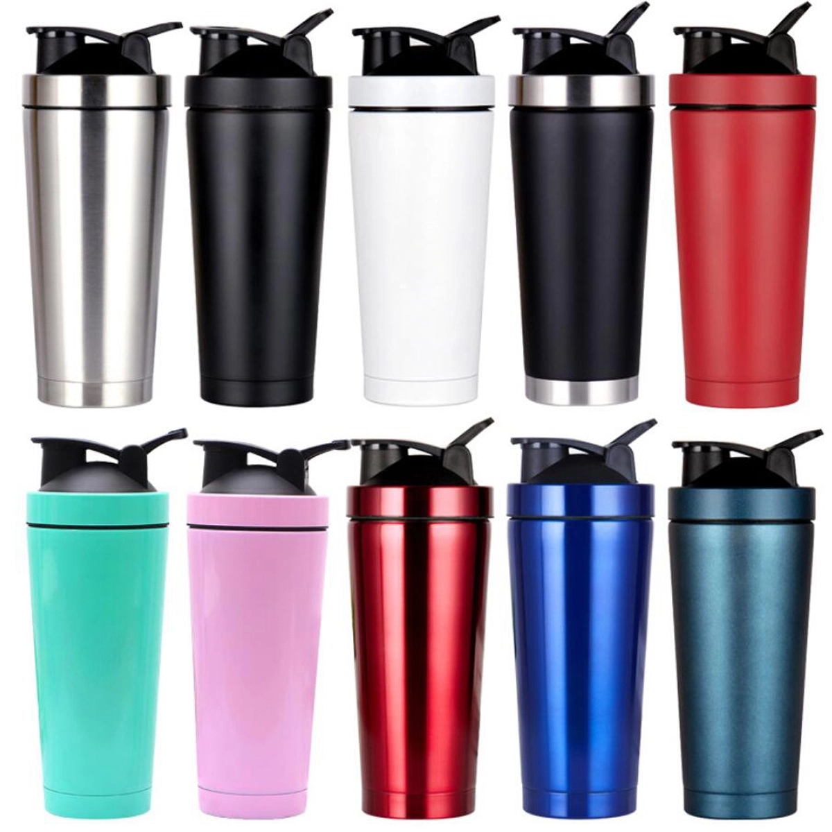 Shaker Cup Insulated Stainless Steel Bottle with Wire Whisk 3