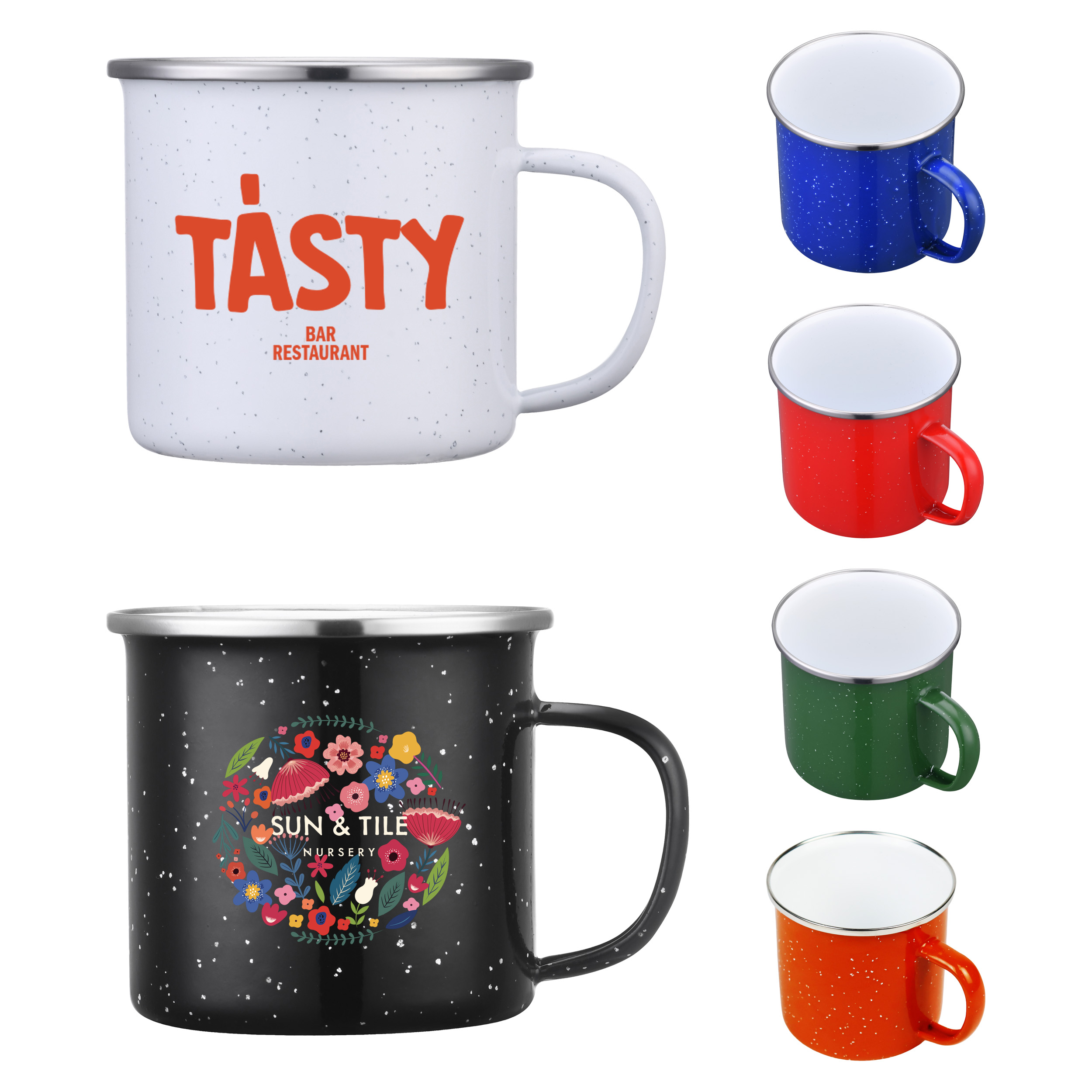 16 Oz. Enamel Mug with Stainless Steel Rim 2