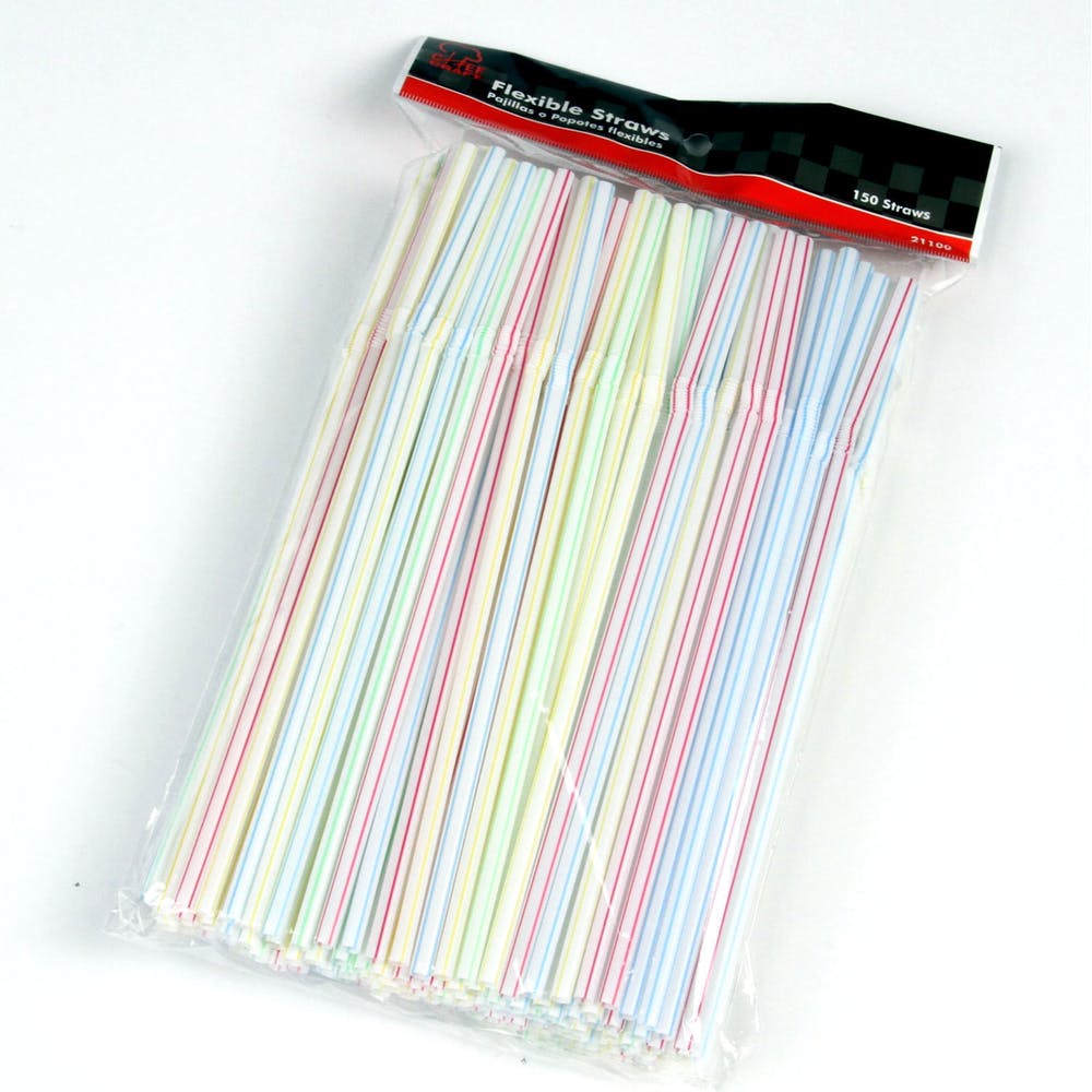 Flexible Straws - 150 Pack Plastic 2