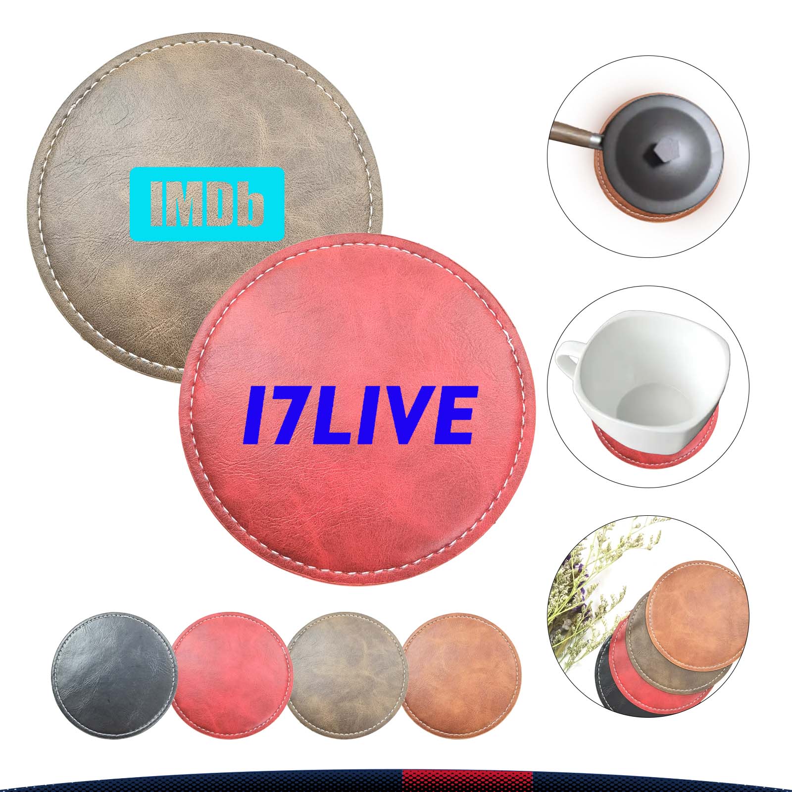 Oil-Proof PU Leather Coaster 5
