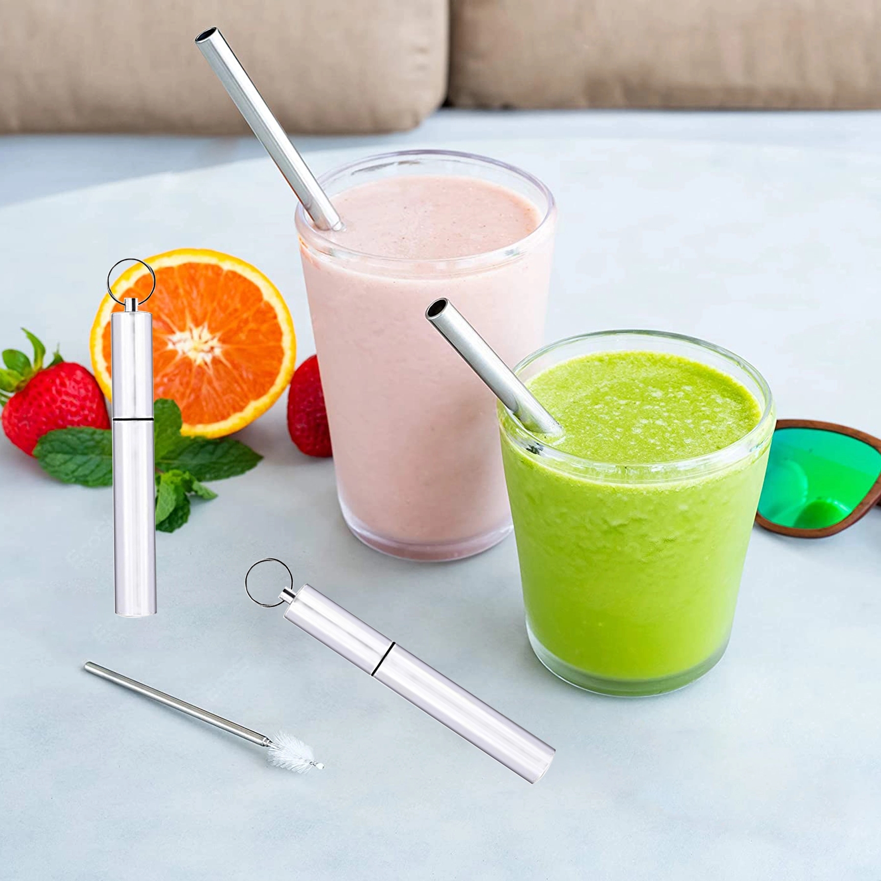 Stainless Steel Metal Straws with Case 3