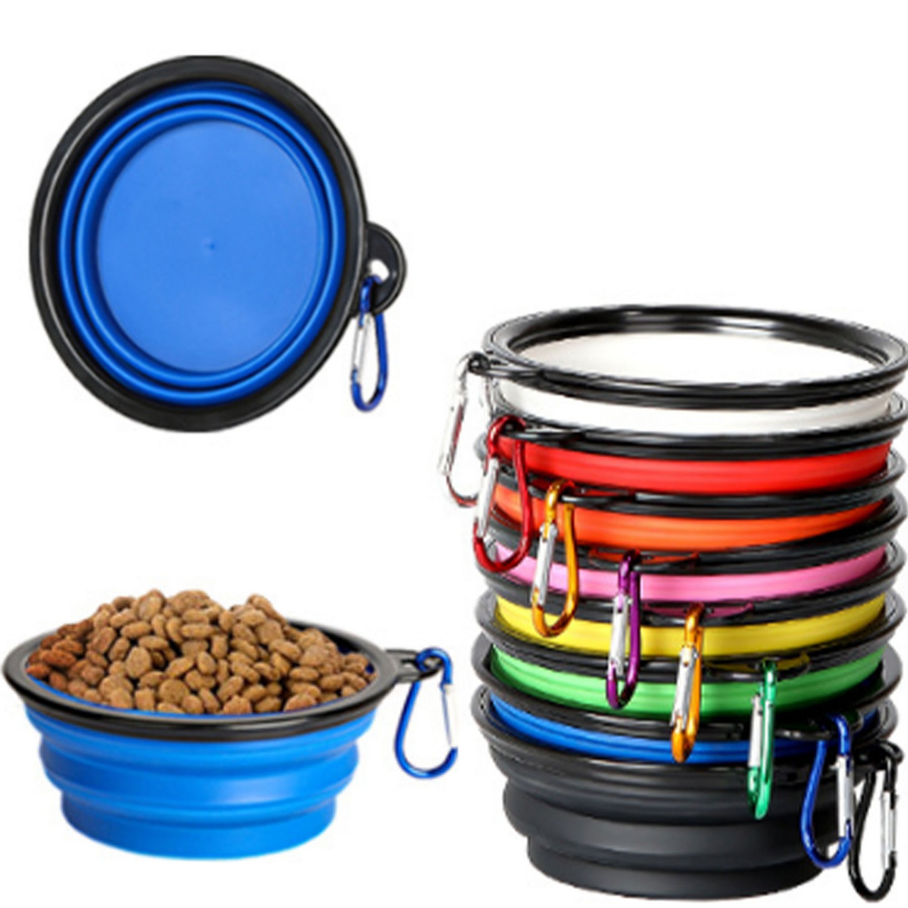 Collapsible Dog Bowl with Carabiner 1