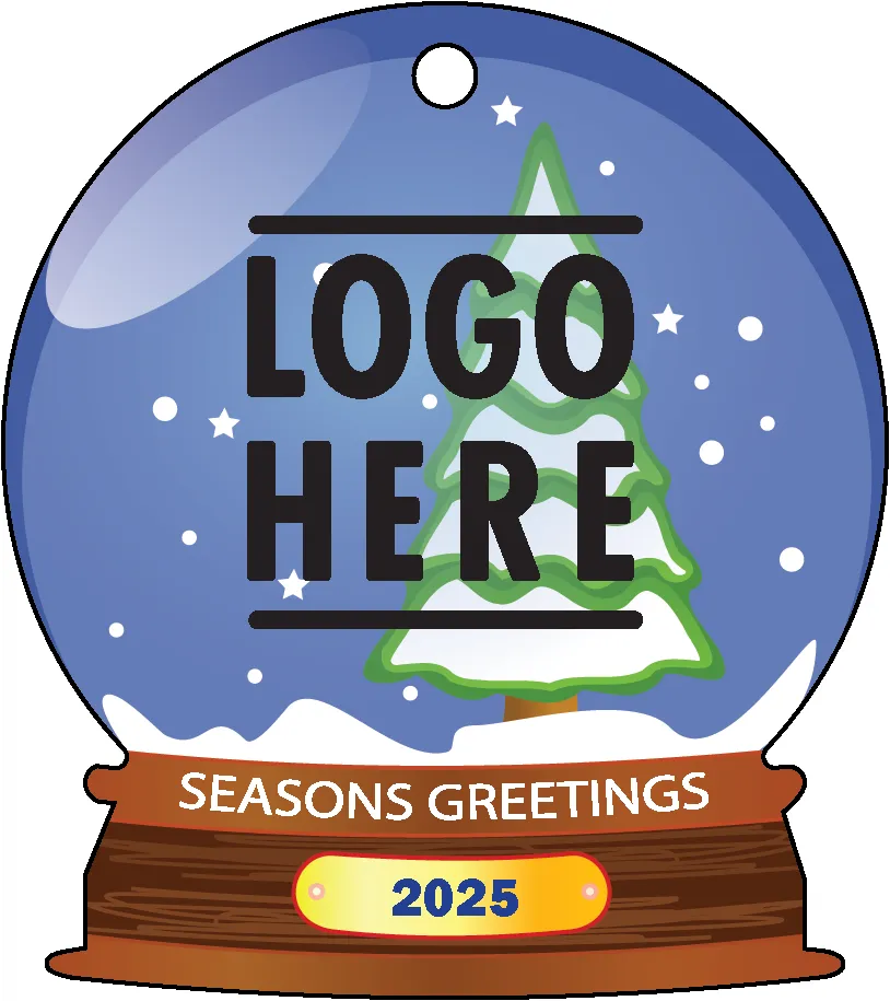 1/4" Recycled Wood Ornaments-Snow Globe with Front Plate