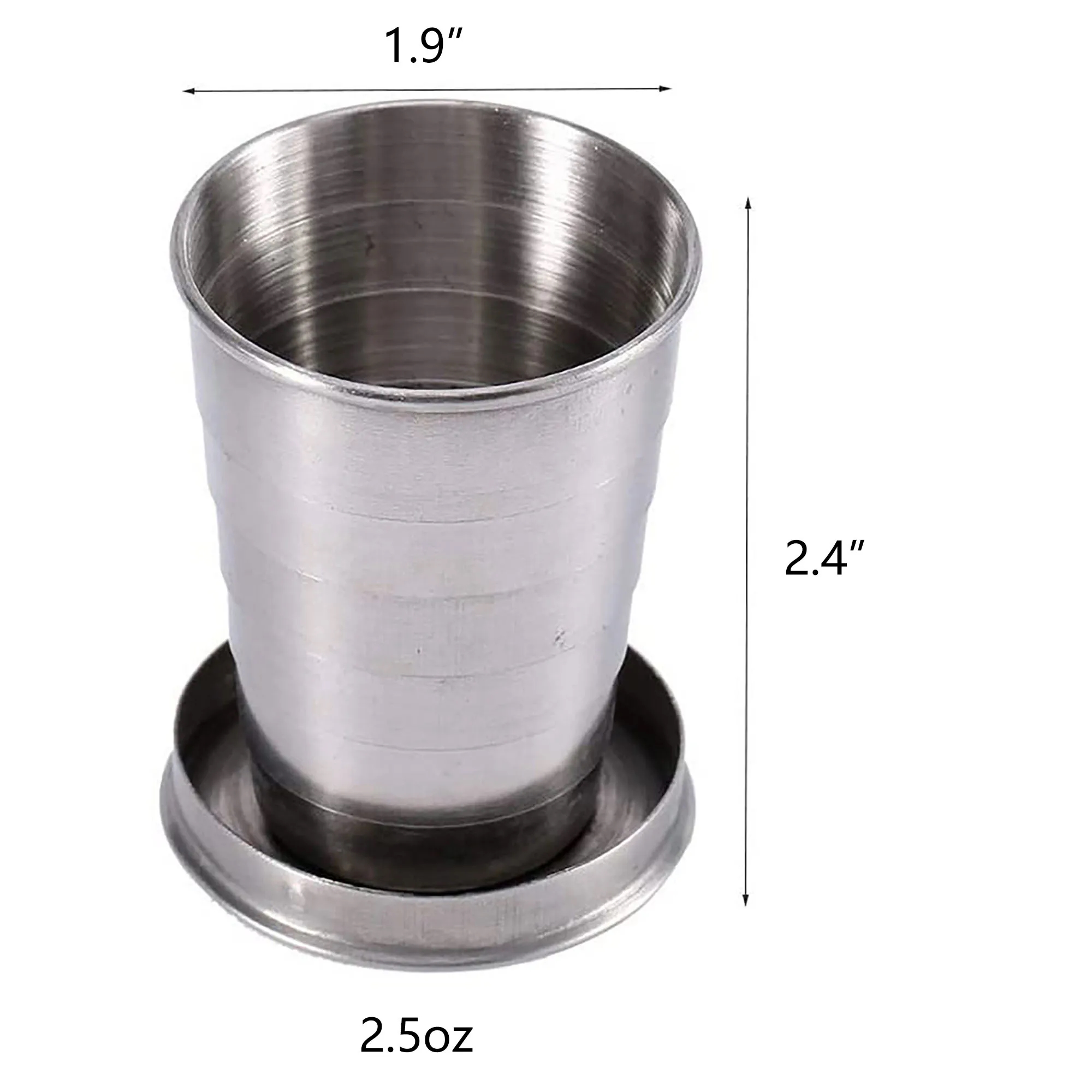 2.5oz Telescopic Stainless Steel Portable Collapsible Cup 4