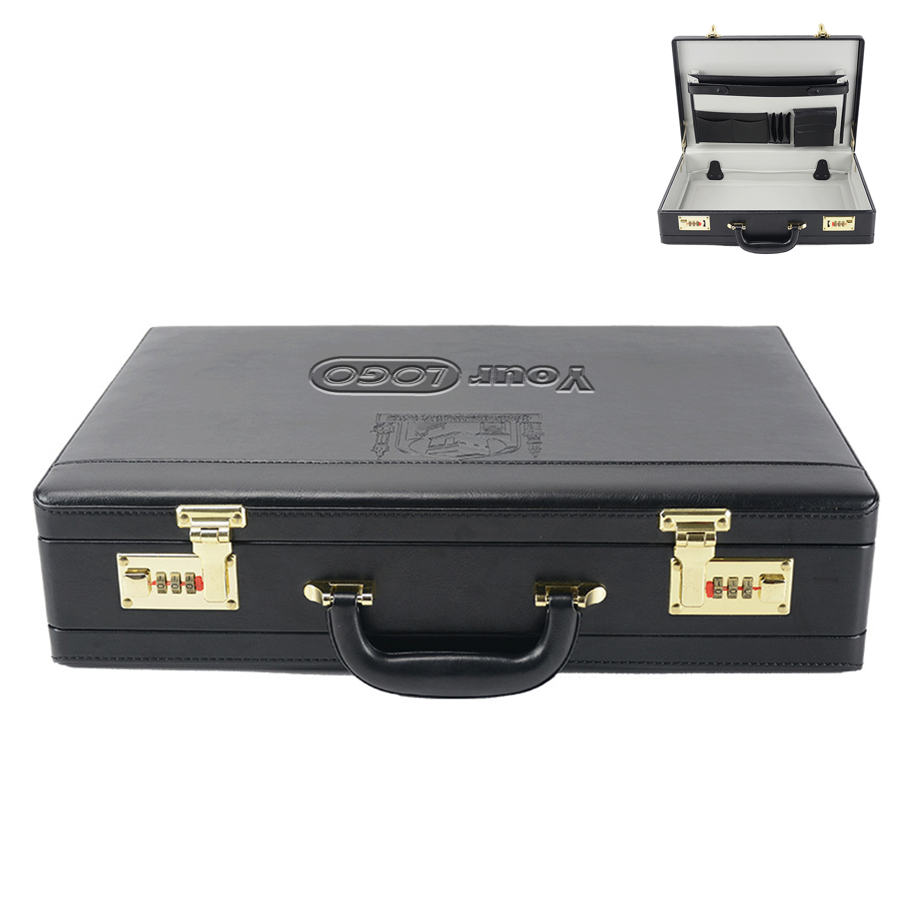 Mens Attache Briefcase Dual Combination Locks 2