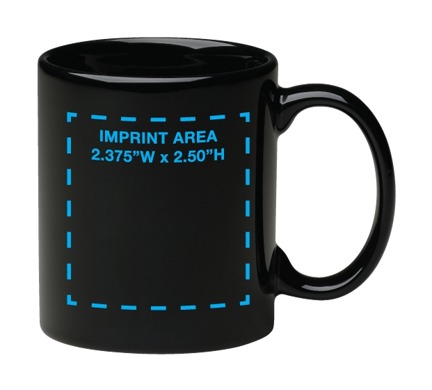 11 oz Black C Handle Mug