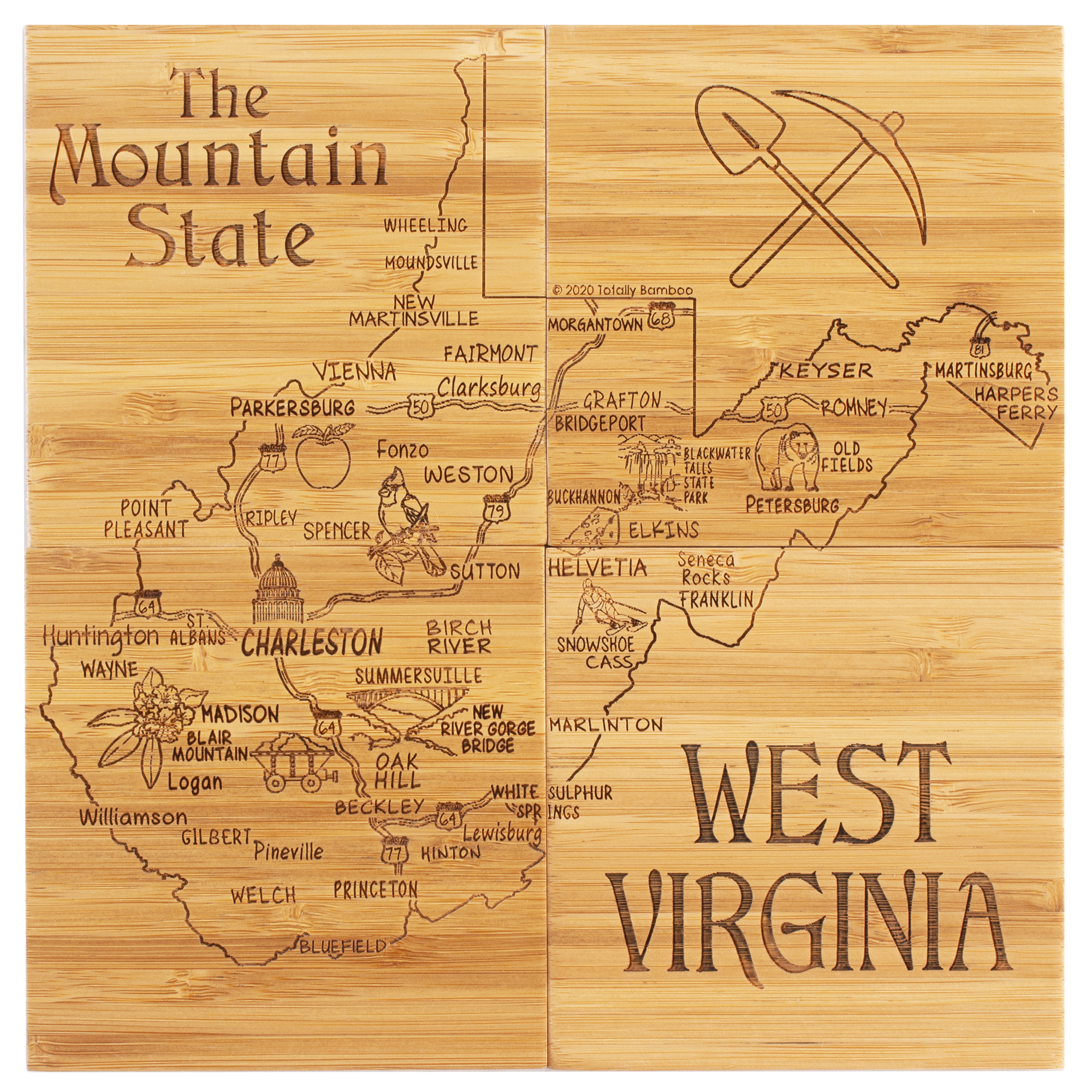 West Virginia Puzzle Coaster Set 5