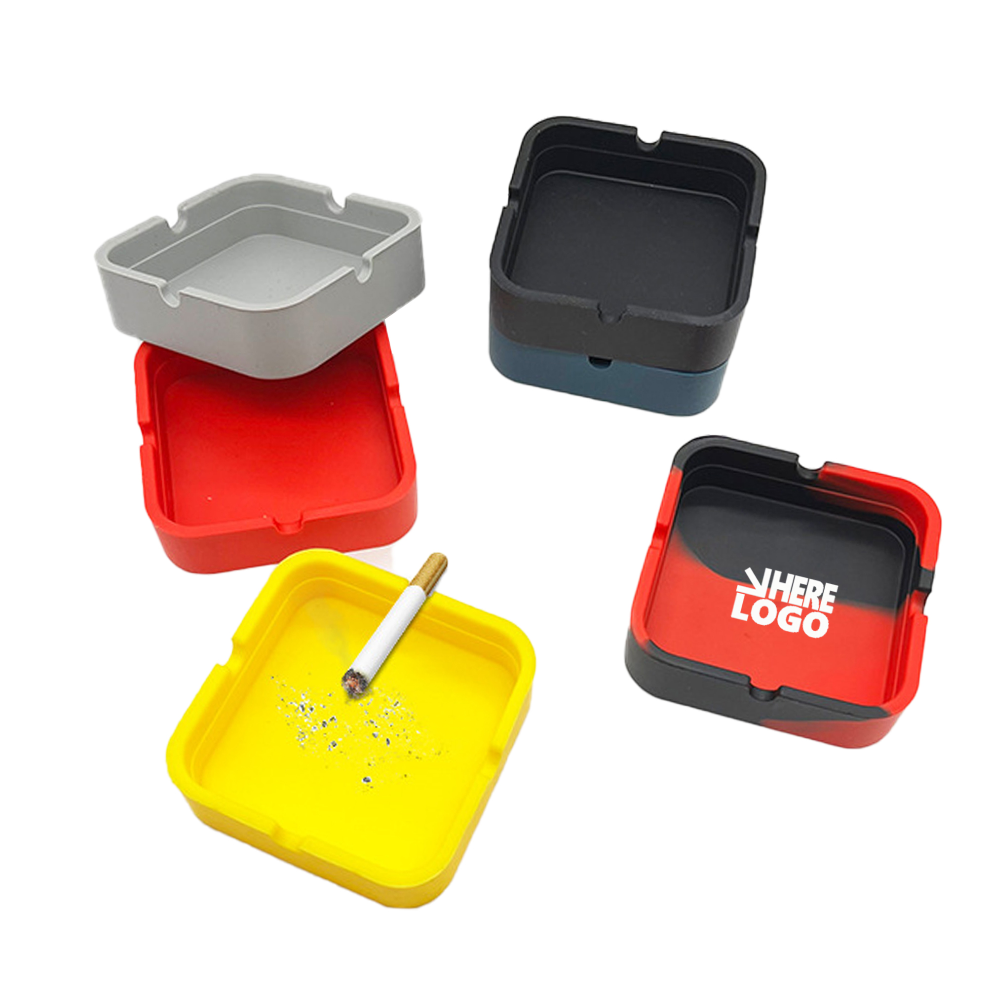 Durable Silicone Square Ashtray 2