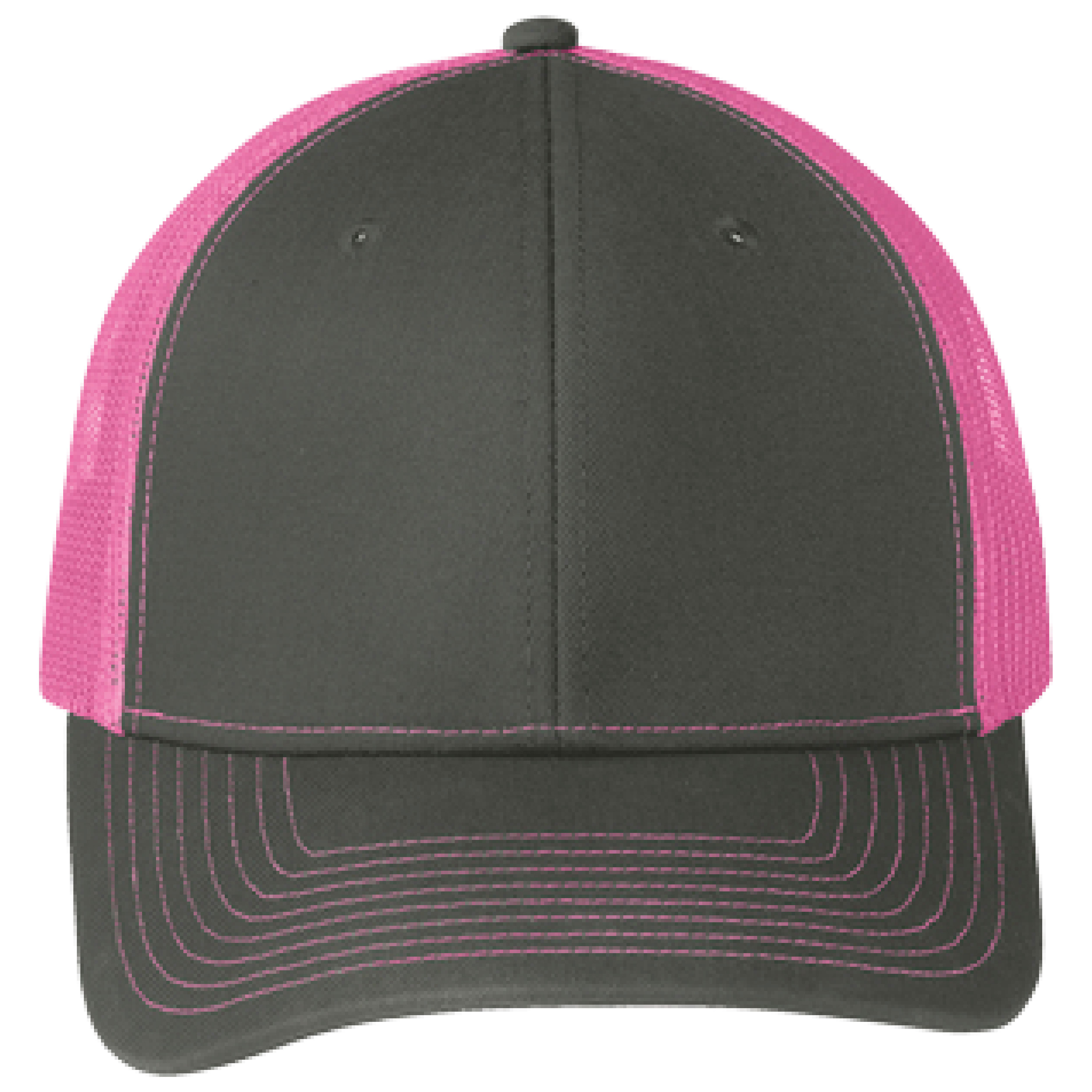Port Authority C402 6-Panel Snapback Trucker Hat w/Leatherette Adhesive Patches or Embroidery 6