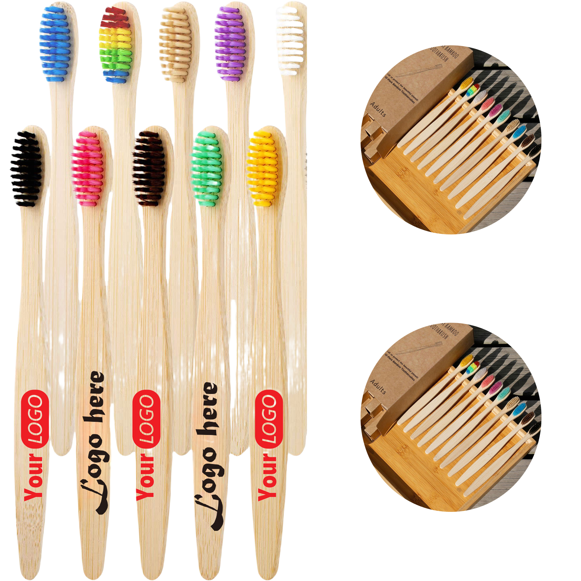 Biodegradable Ecofriendly Bamboo Toothbrush With Case MOQ20 2