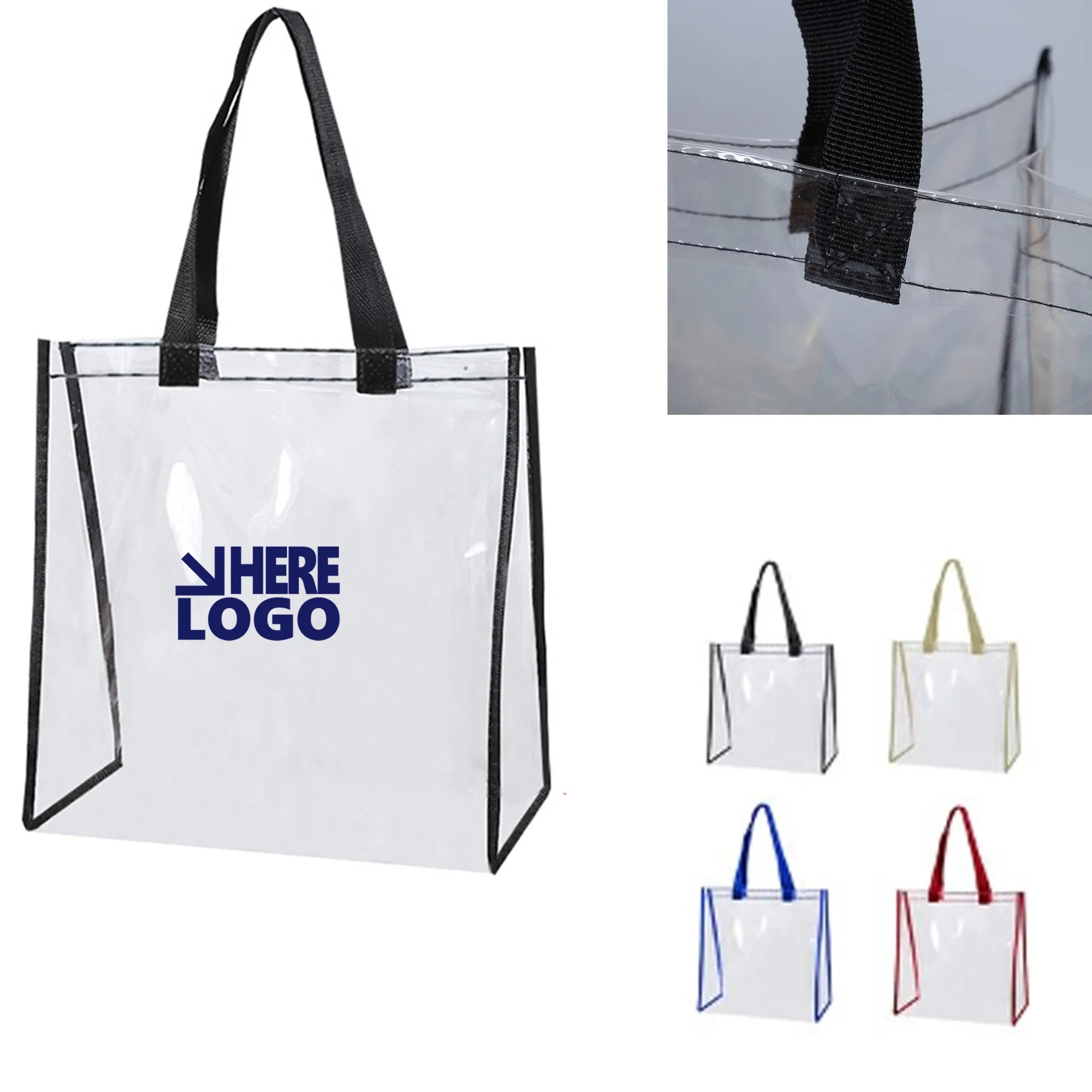 Clear Vinyl Stadium Tote Bag MOQ 10pcs 1