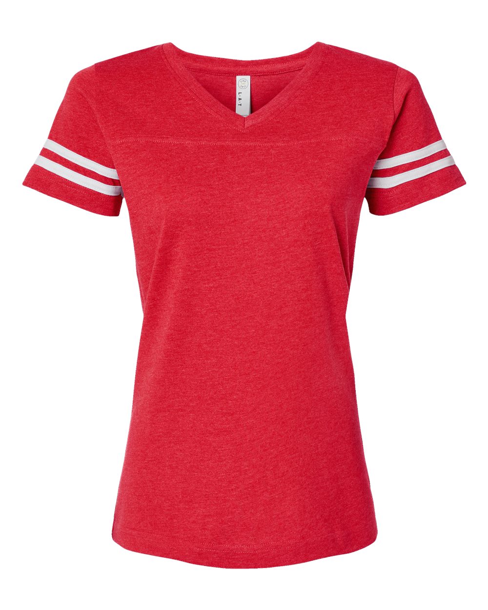 Women's Football V-Neck Fine Jersey Tee - 3537 12