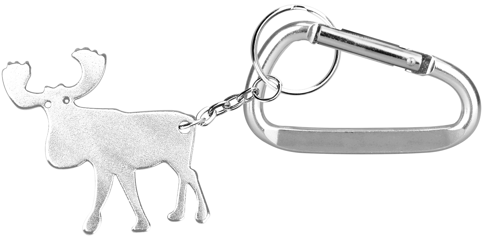 Elk shape bottle opener with key chain and carabiner 3