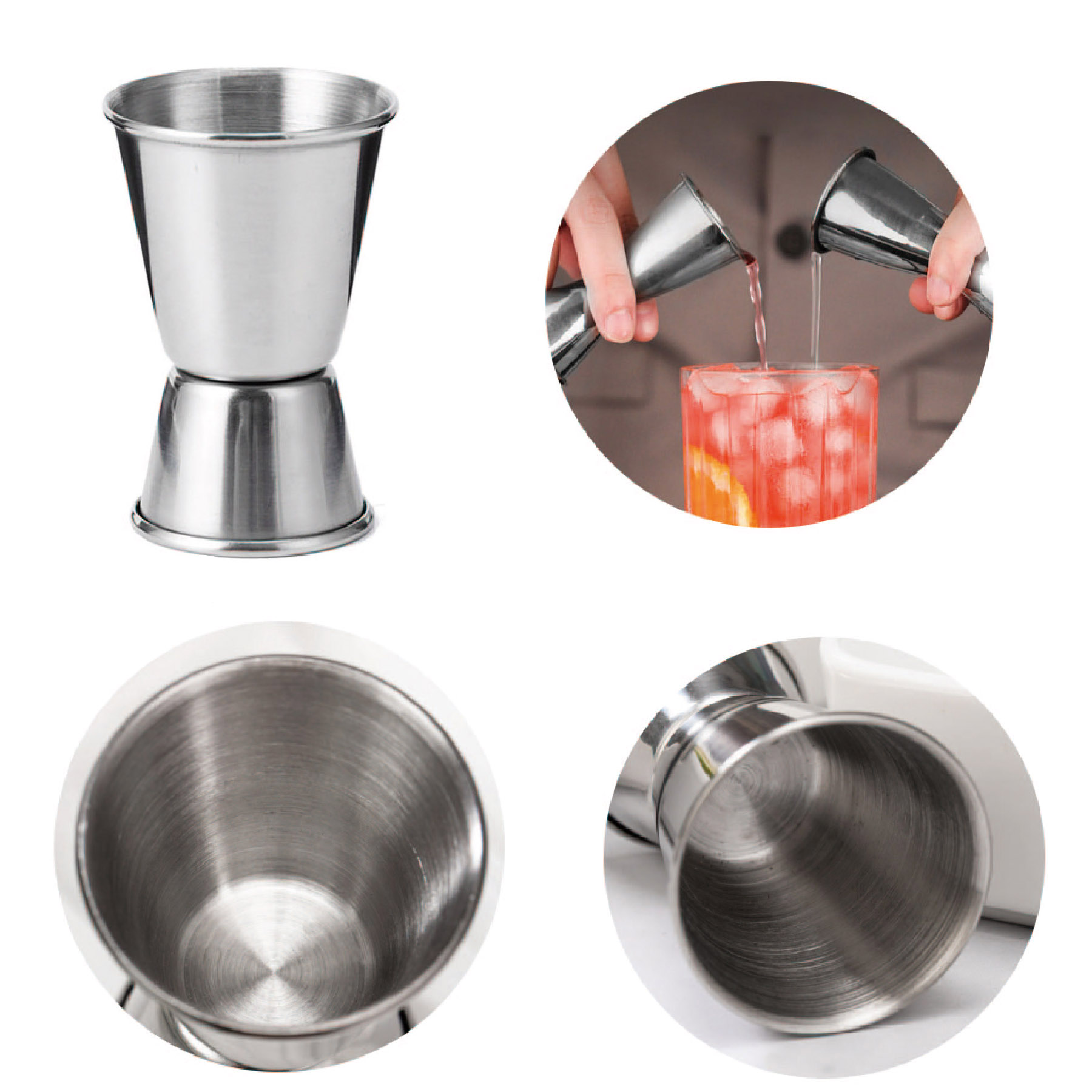 0.5oz / 1oz Stainless Steel Cocktail Jiggers 2