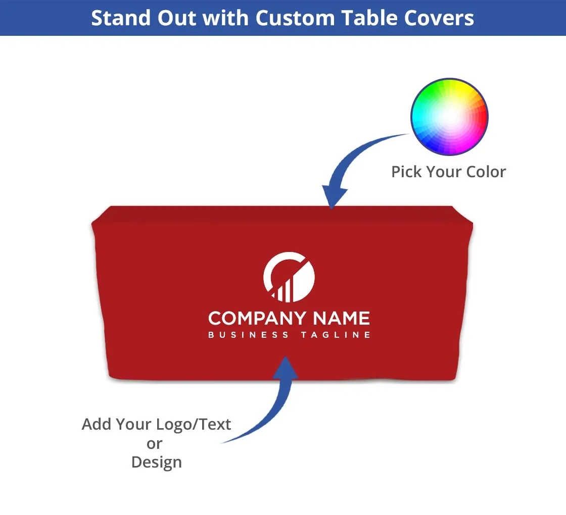 Fitted Table Covers, 4 sided - Zipper Back (8' x 2.5') 5