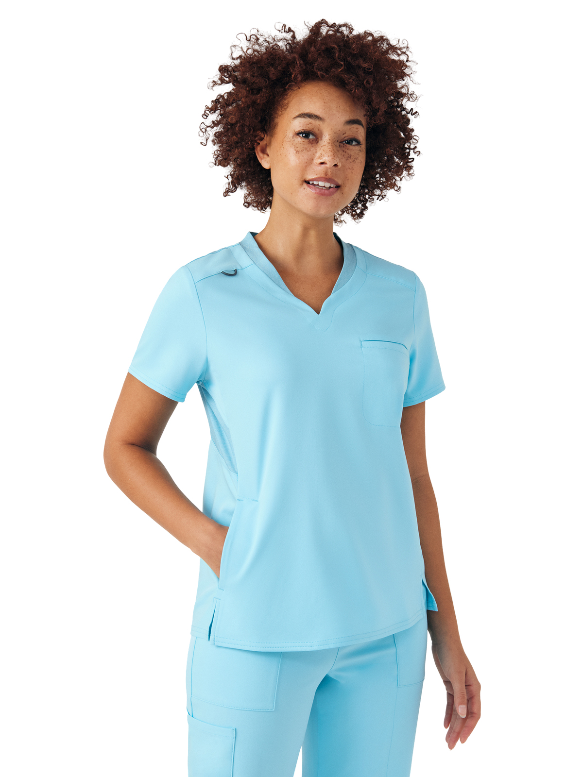 White Cross - VIBE - Women's Two-Pocket Knit Collar V-Neck Top 46
