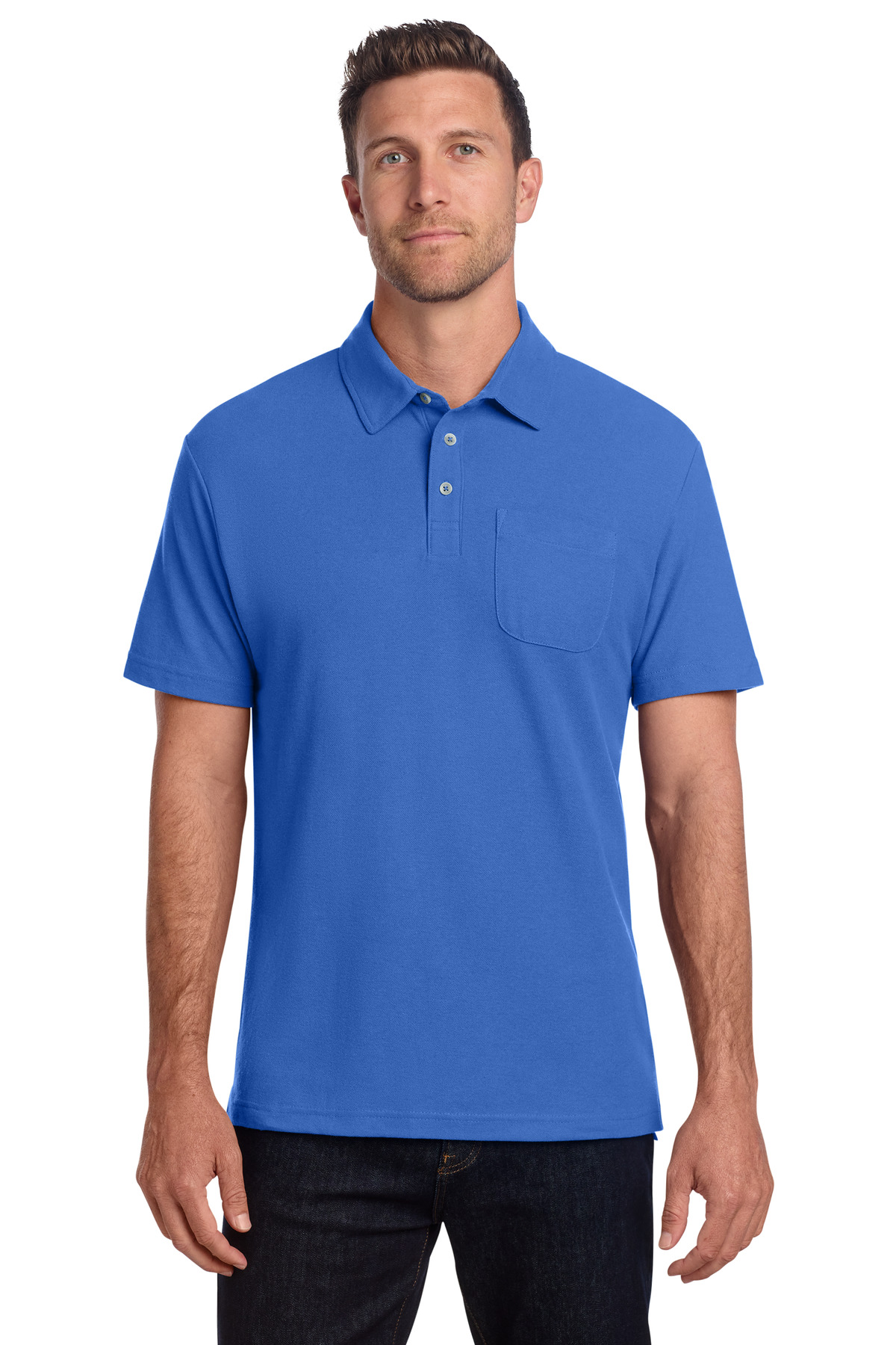 Port Authority C-FREE Cotton Blend Pique Pocket Polo K868 6
