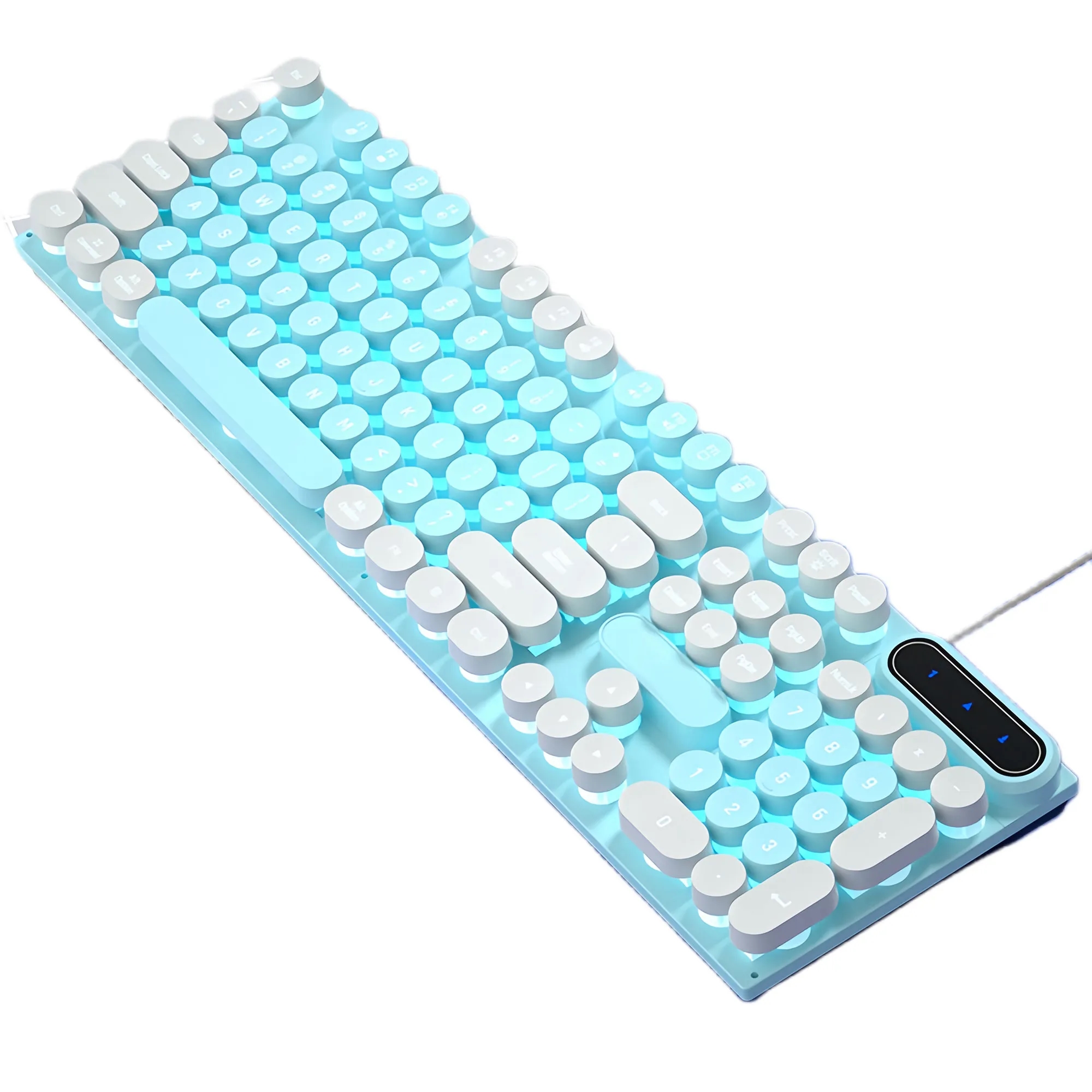 Colorblock Punk Wired Glowing Mechanical Feel Keyboard 4