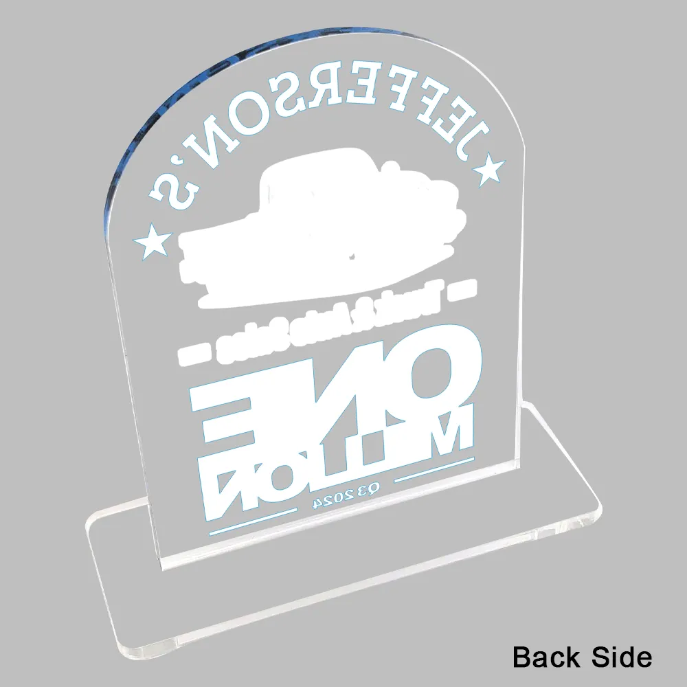 Clear Desk Plaque- Full color- with slotted base 5