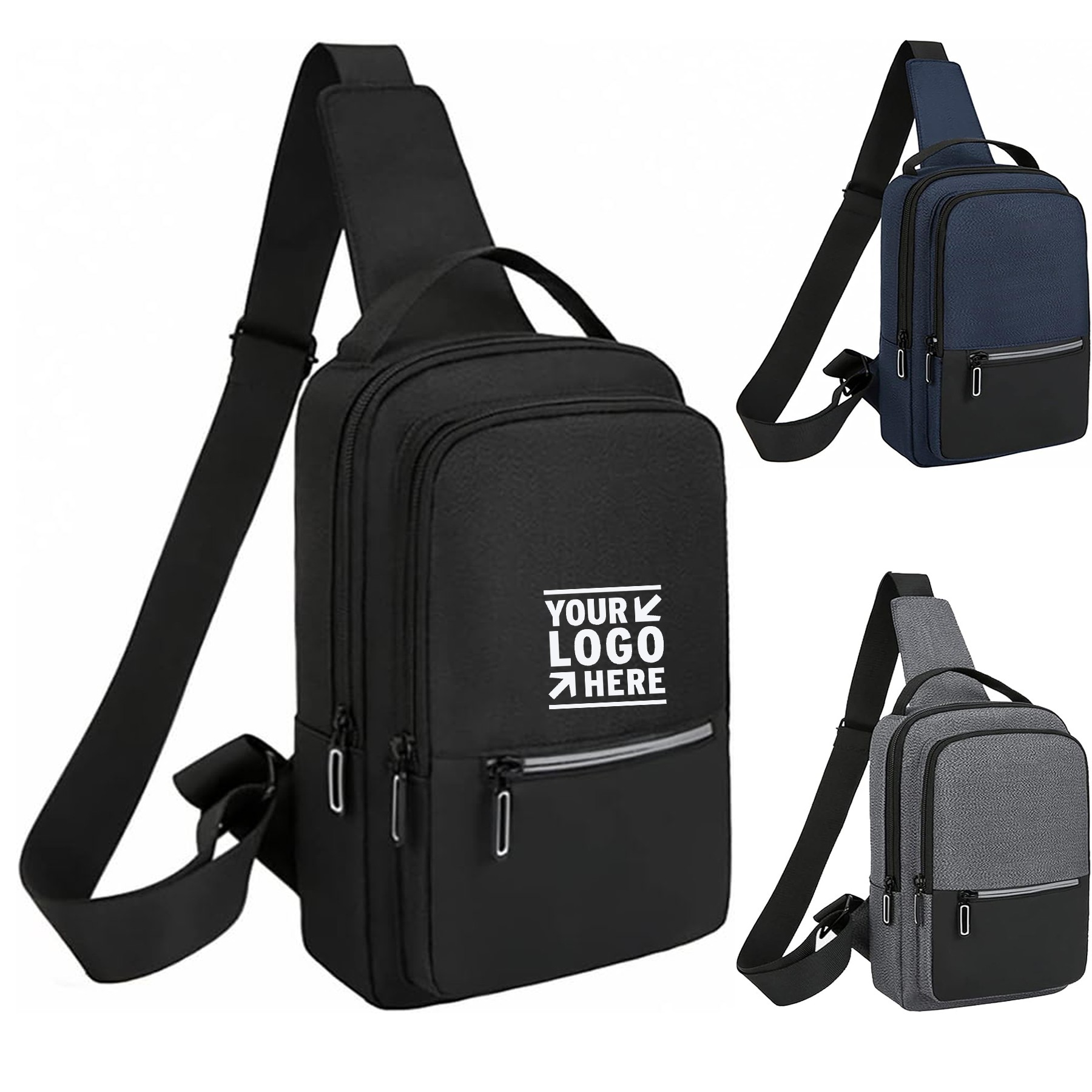 Small Sling Backpack Multipurpose Crossbody Chest Shoulder Bag With Reflective Strip 2