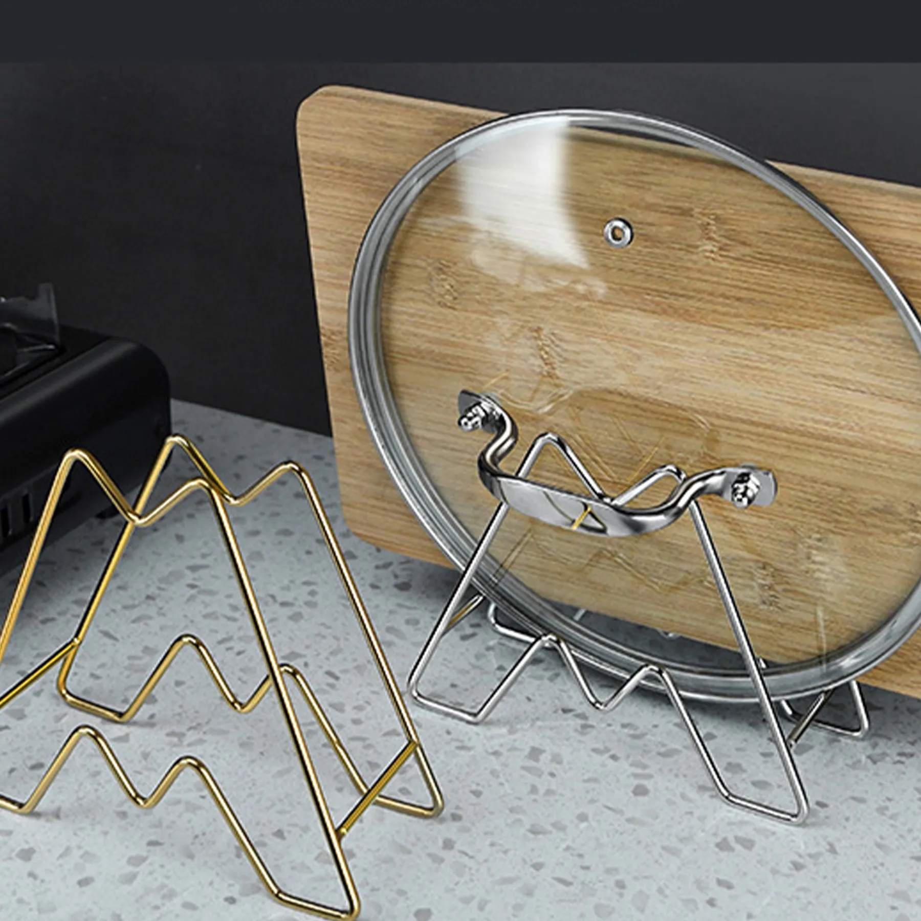 Stainless Steel Multifunctional Storage Pot Cover Rack 4