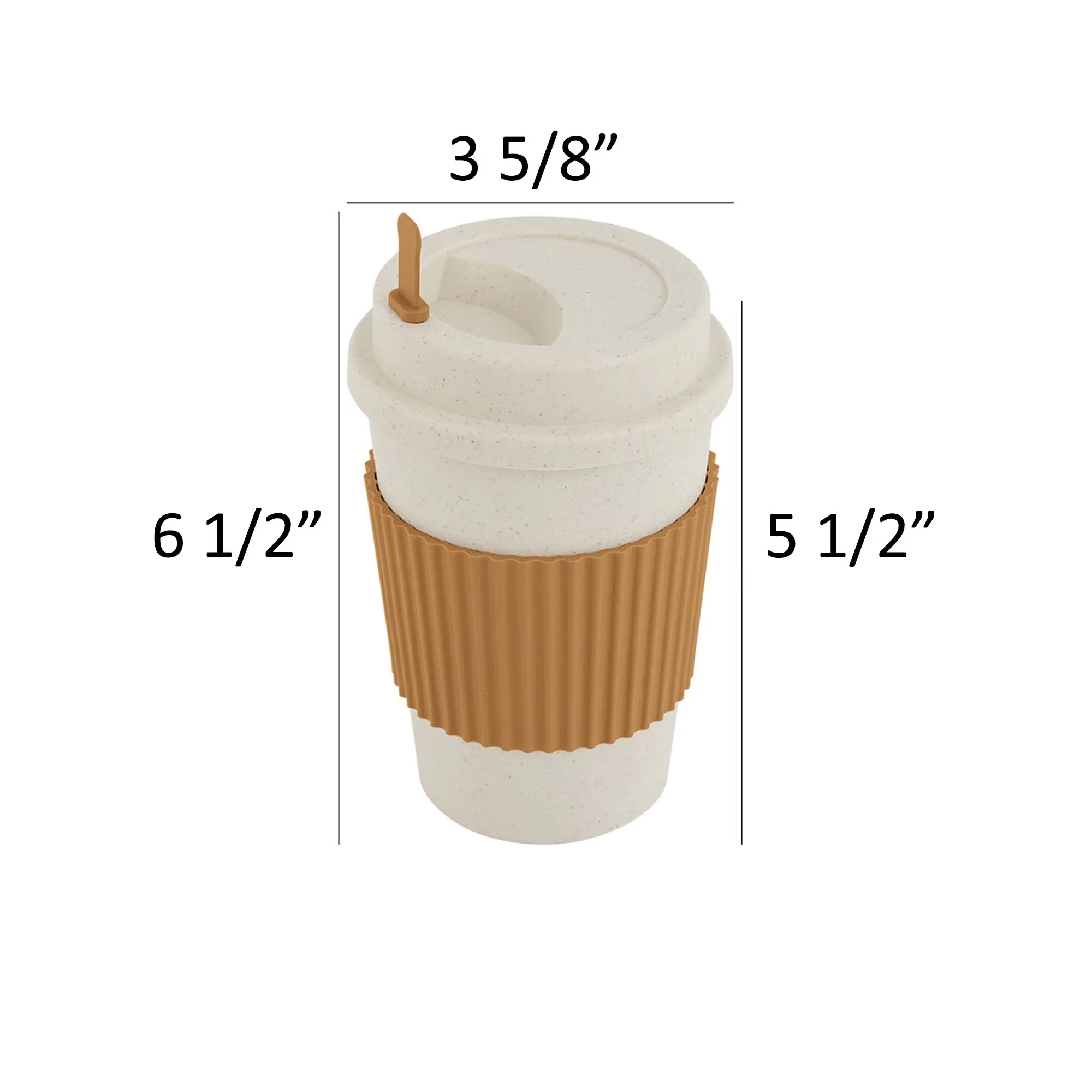 16oz Wheat Straw Coffee Cup With Plastic Sleeve 4
