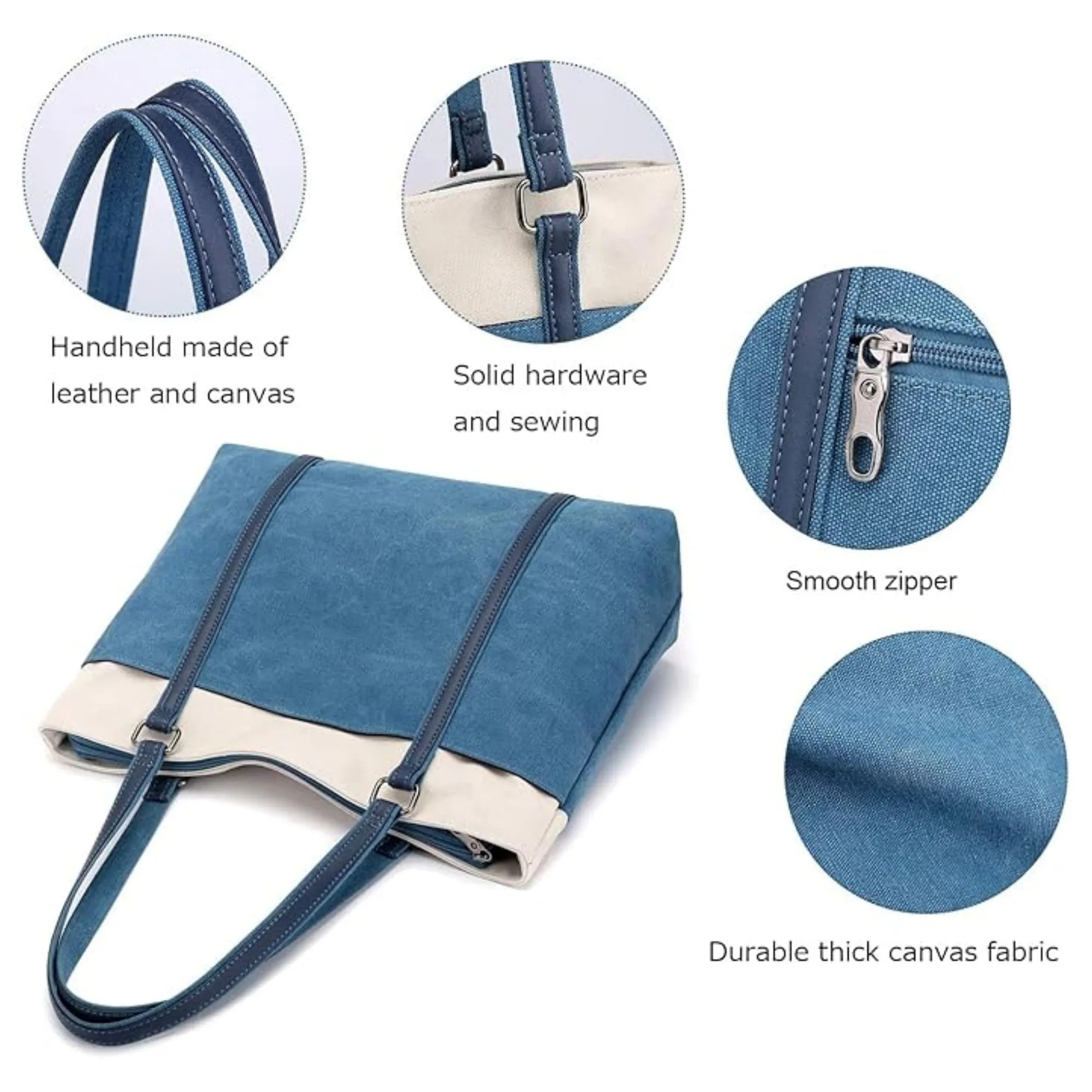 Large Capacity Multi Pocket Canvas Bag Free Shipping, custom tote bag with logo imprint 5