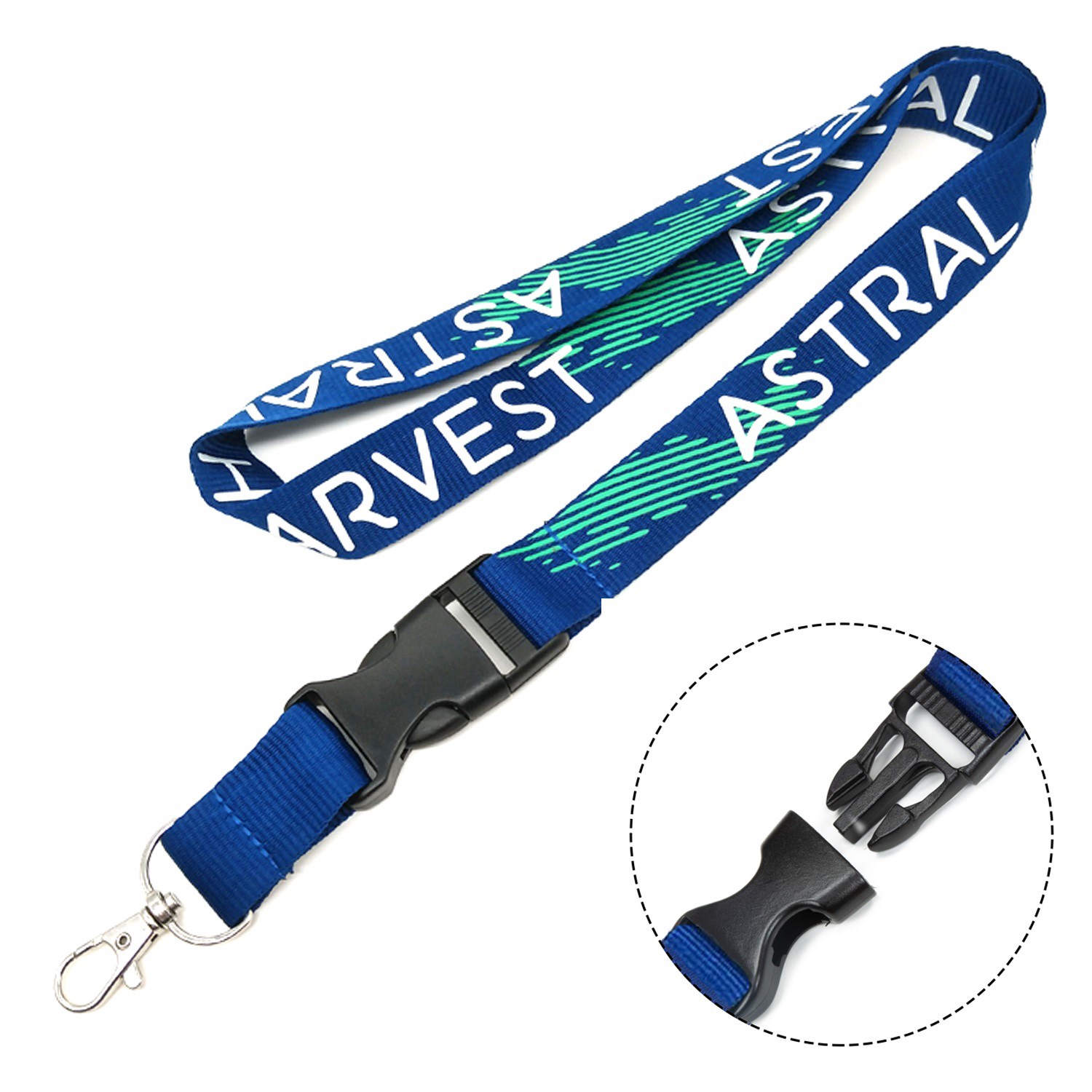 1" Polyester Full color Lanyards with Buckle Release 1